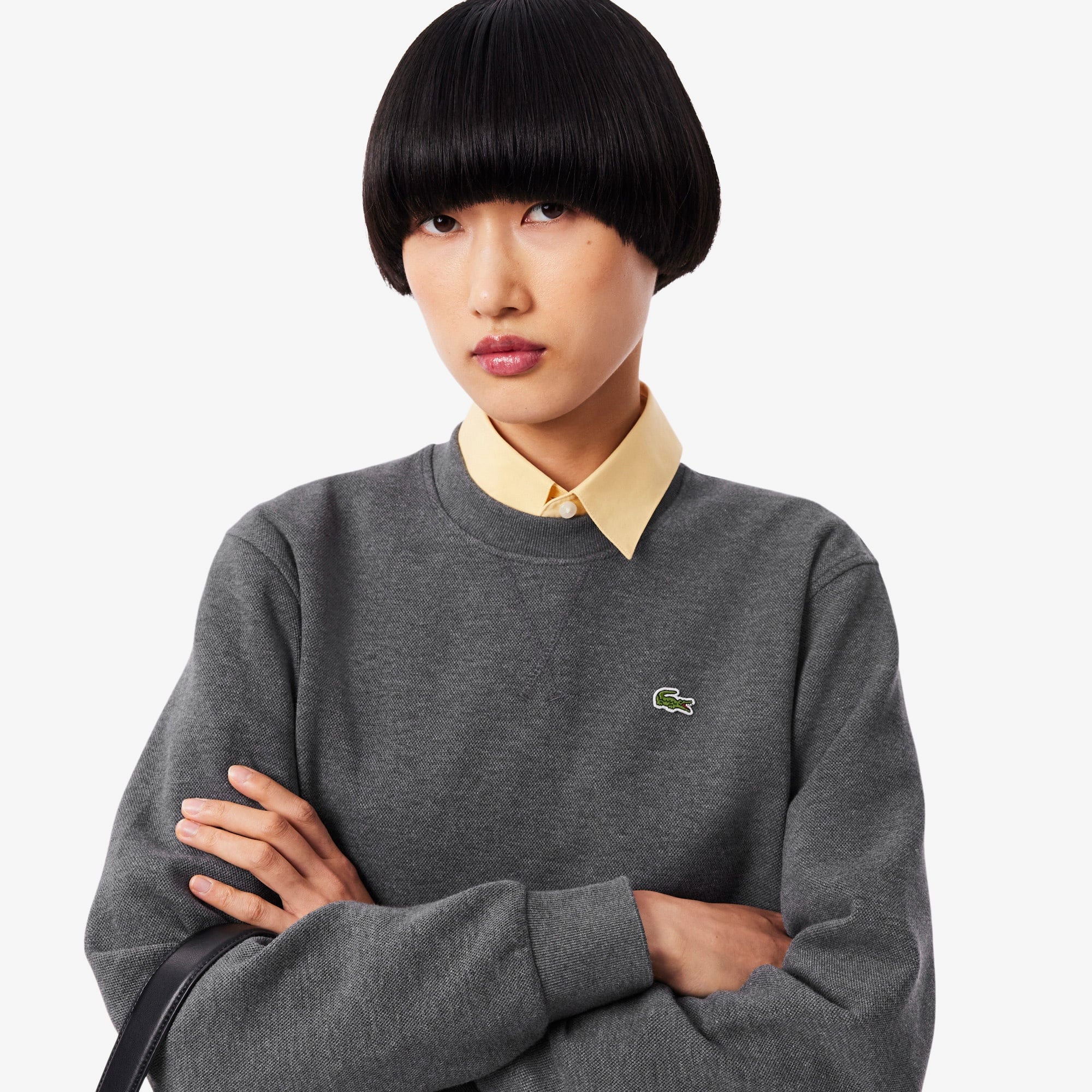 Kadın Relaxed Fit Bisiklet Yaka Gri Sweatshirt