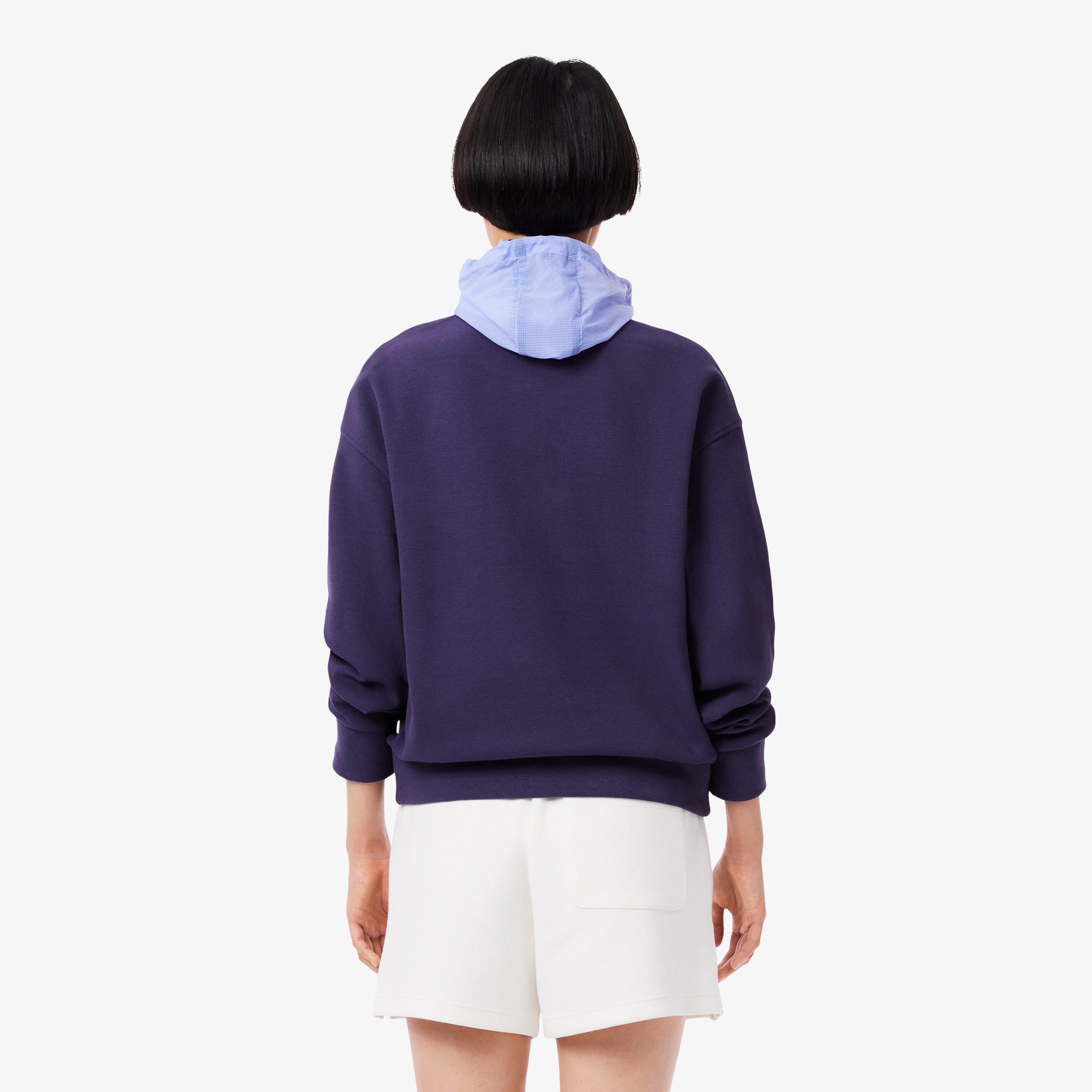 Kadın Relaxed Fit Yarım Fermuarlı Mor Sweatshirt