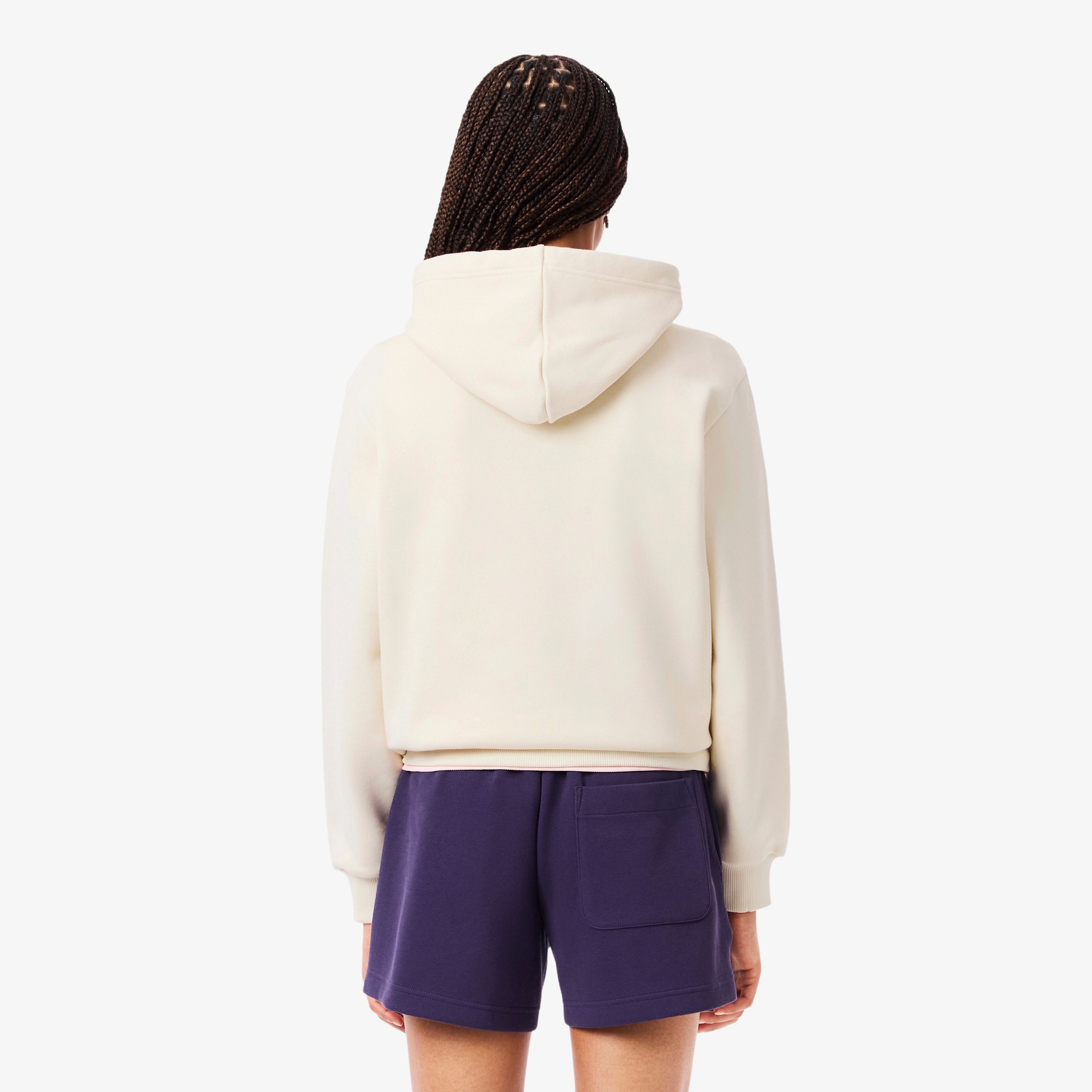 Kadın Relaxed Fit Kapüşonlu Baskılı Krem Sweatshirt