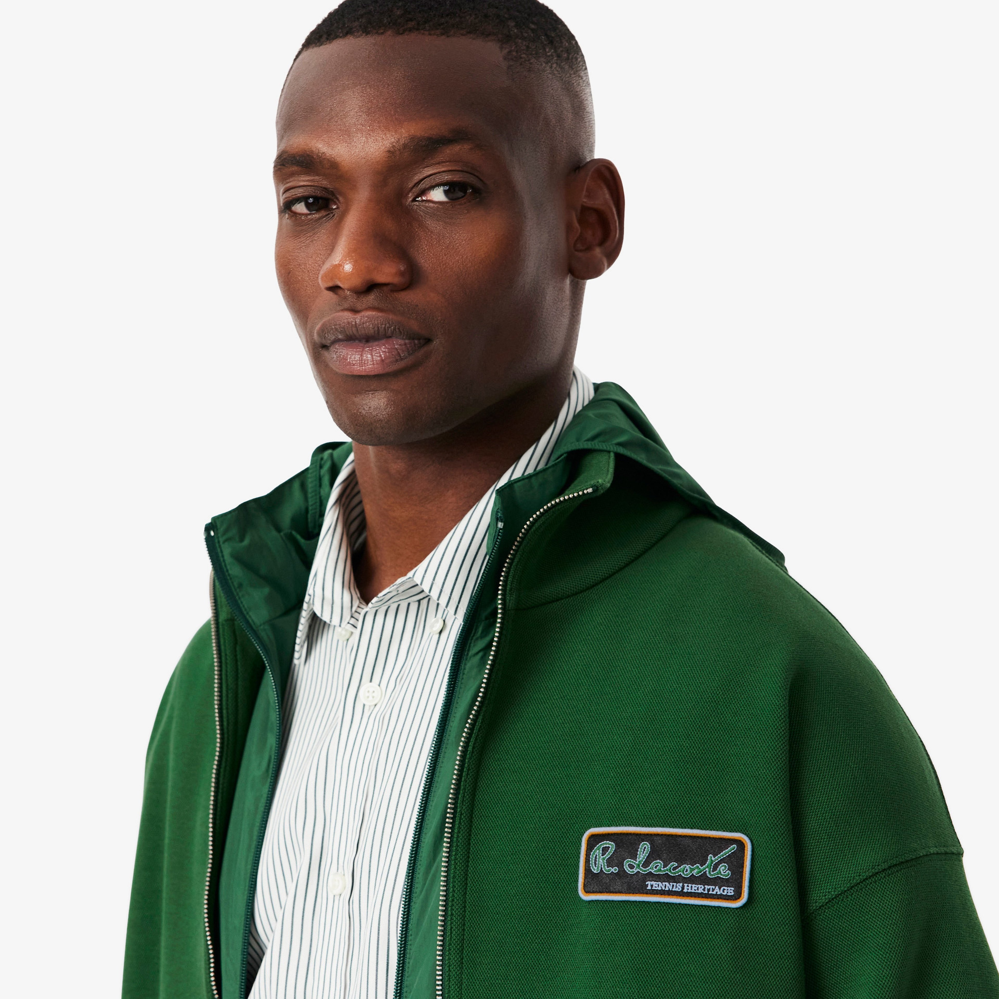 Erkek Loose Fit Fermuarlı Yeşil Sweatshirt