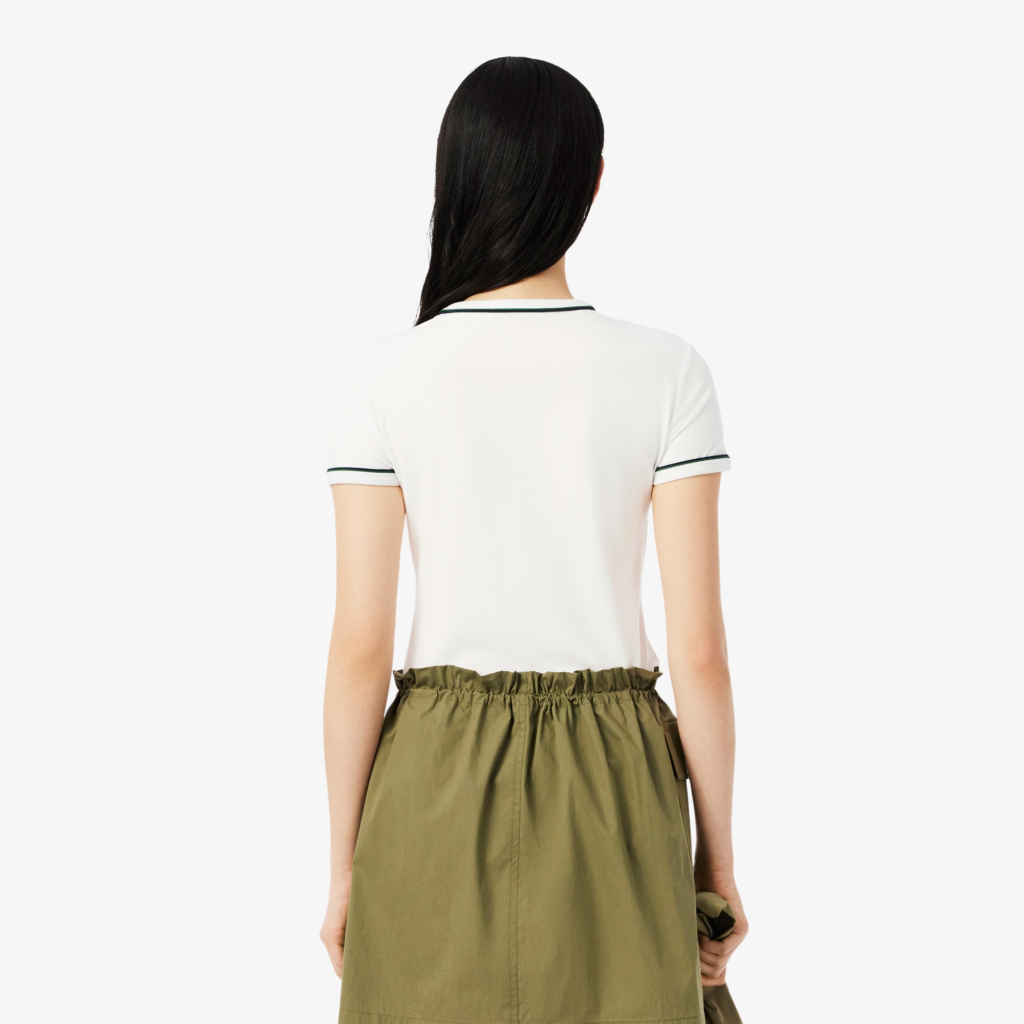 Kadın Slim Fit Bisiklet Yaka Beyaz T-Shirt