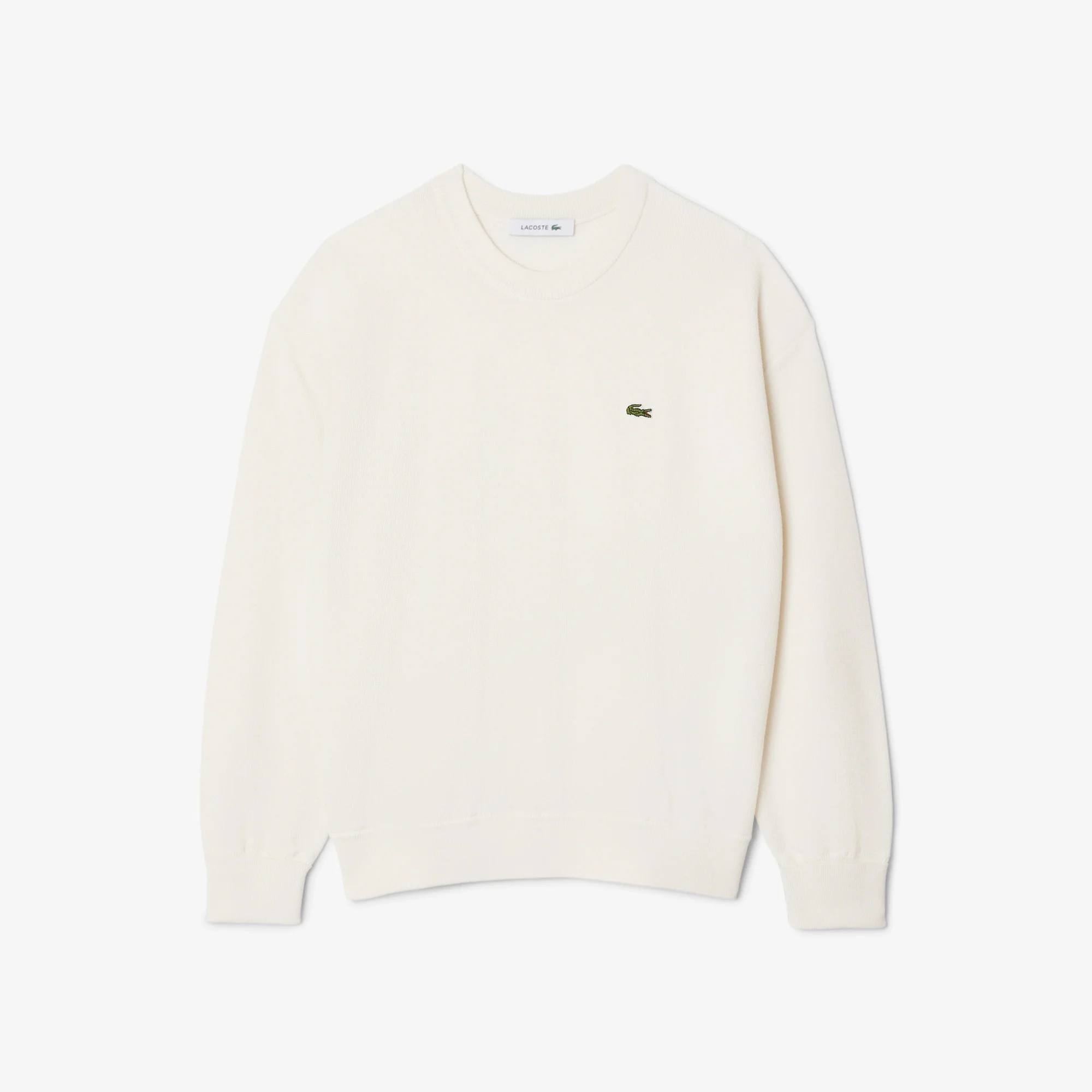 Kadın Relaxed Fit Bisiklet Yaka Beyaz Kazak