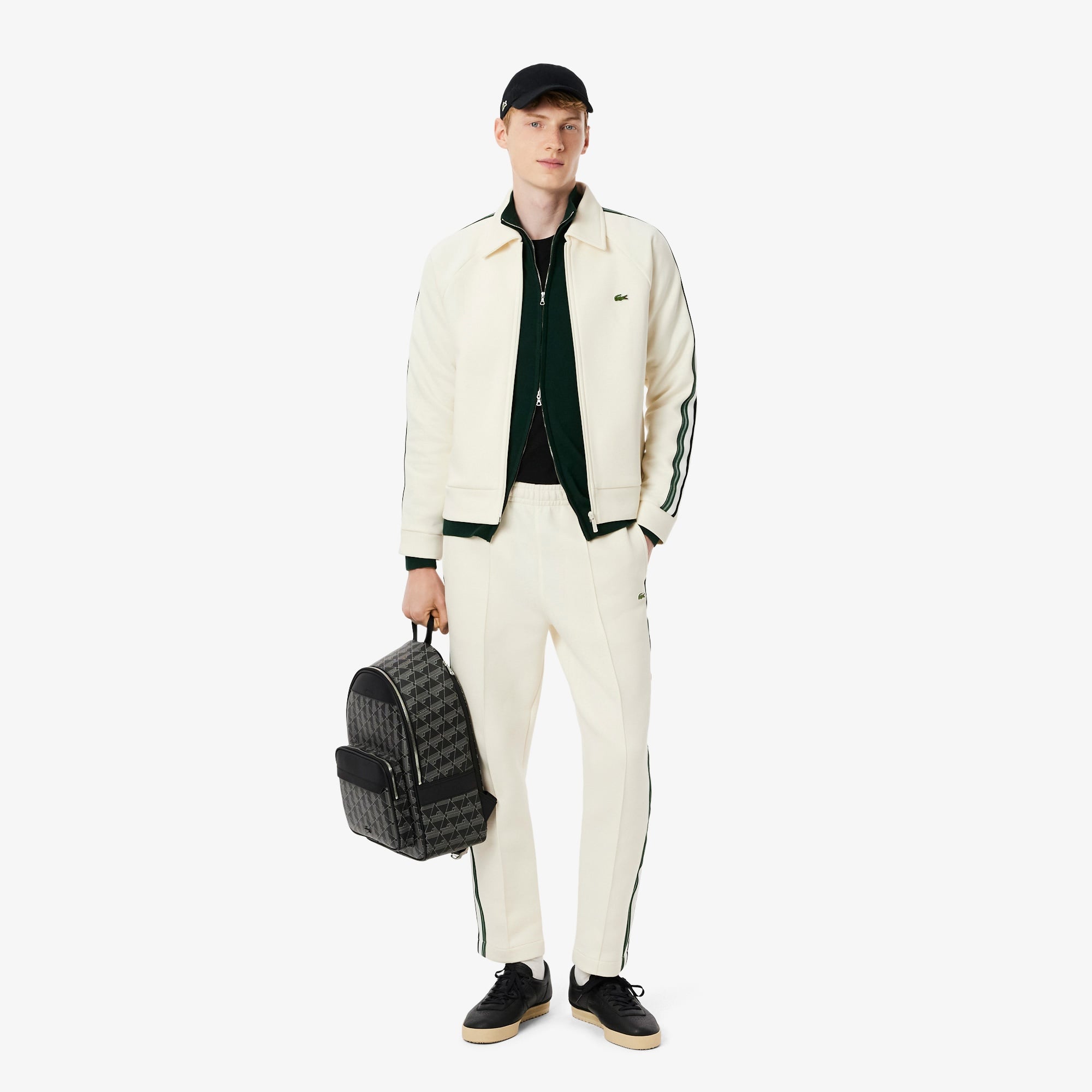 Erkek Regular Fit Fermuarlı Organik Pamuk Yeşil Hırka