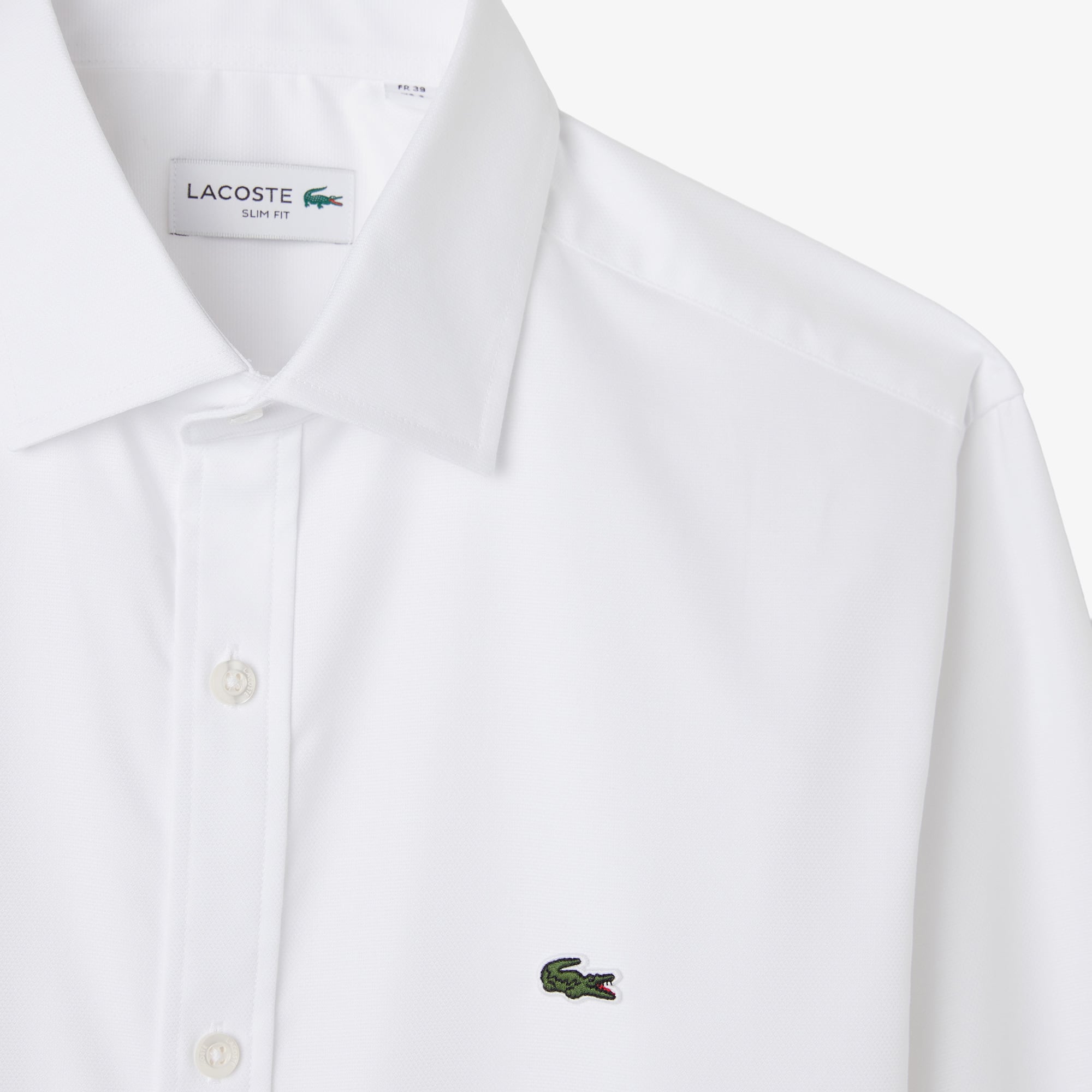 Lacoste Erkek Slim Fit Beyaz Gömlek görsel 4