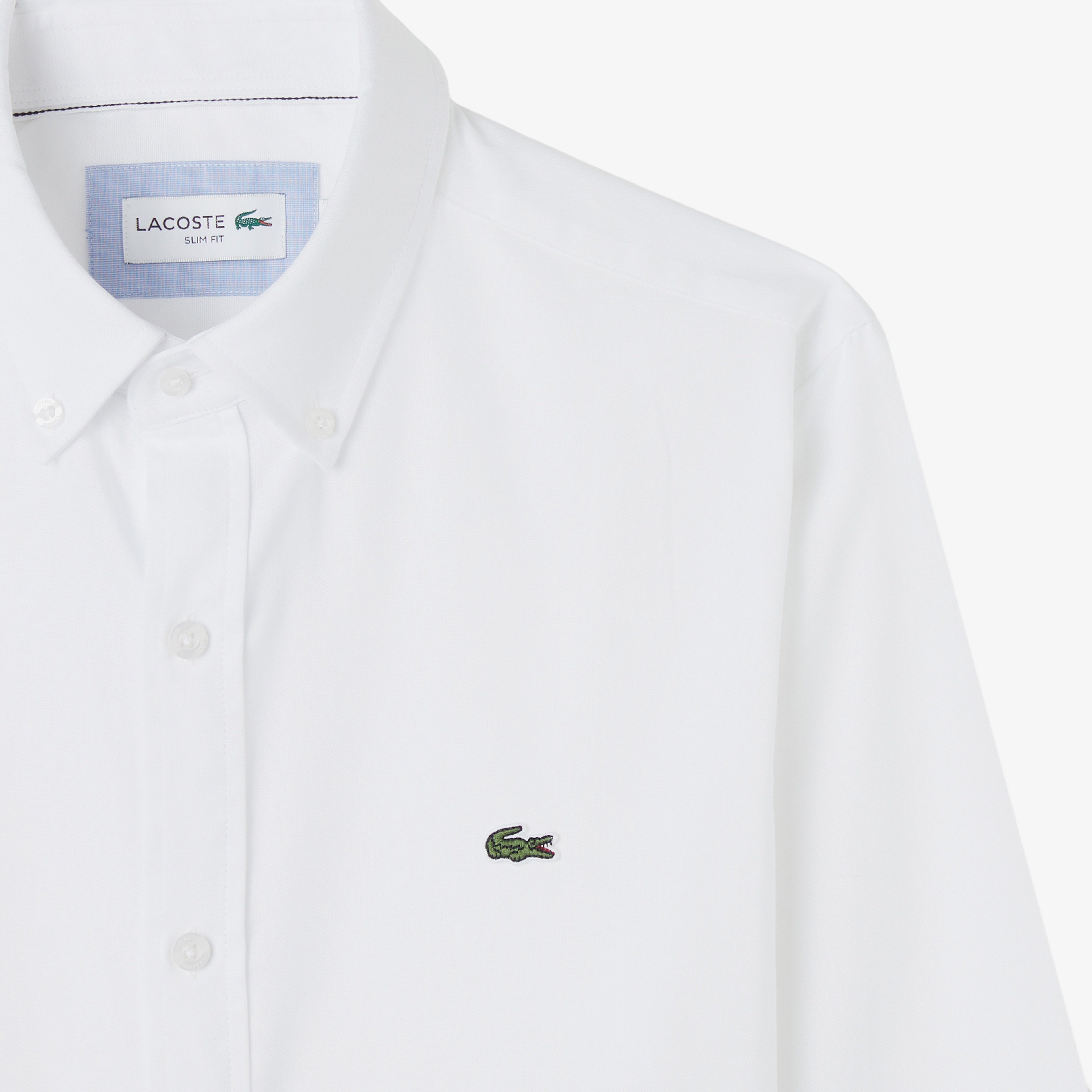 Erkek Slim Fit Düğmeli Yaka Beyaz Gömlek Erkek Slim Fit Düğmeli Yaka Beyaz Gömlek