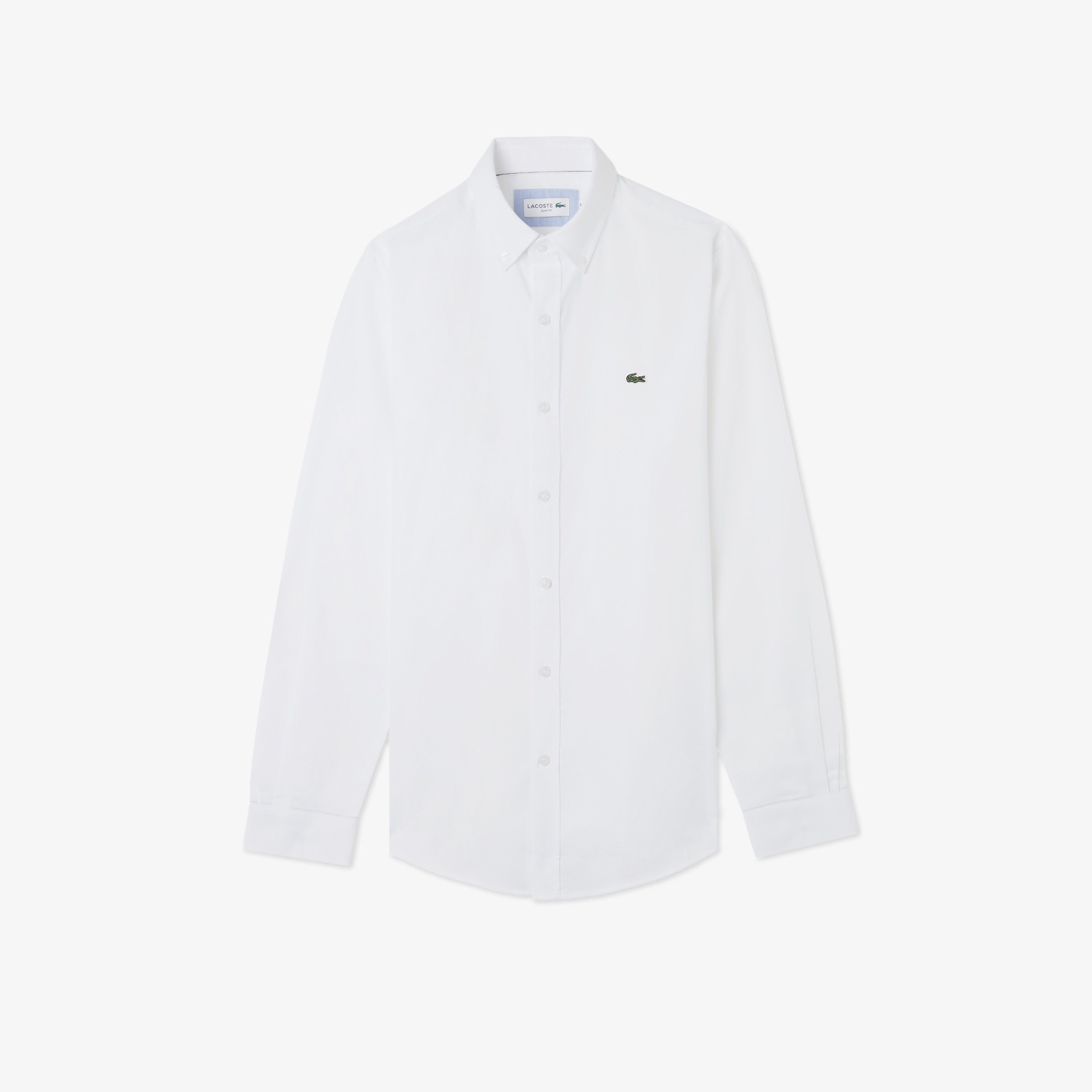 Erkek Slim Fit Düğmeli Yaka Beyaz Gömlek Erkek Slim Fit Düğmeli Yaka Beyaz Gömlek