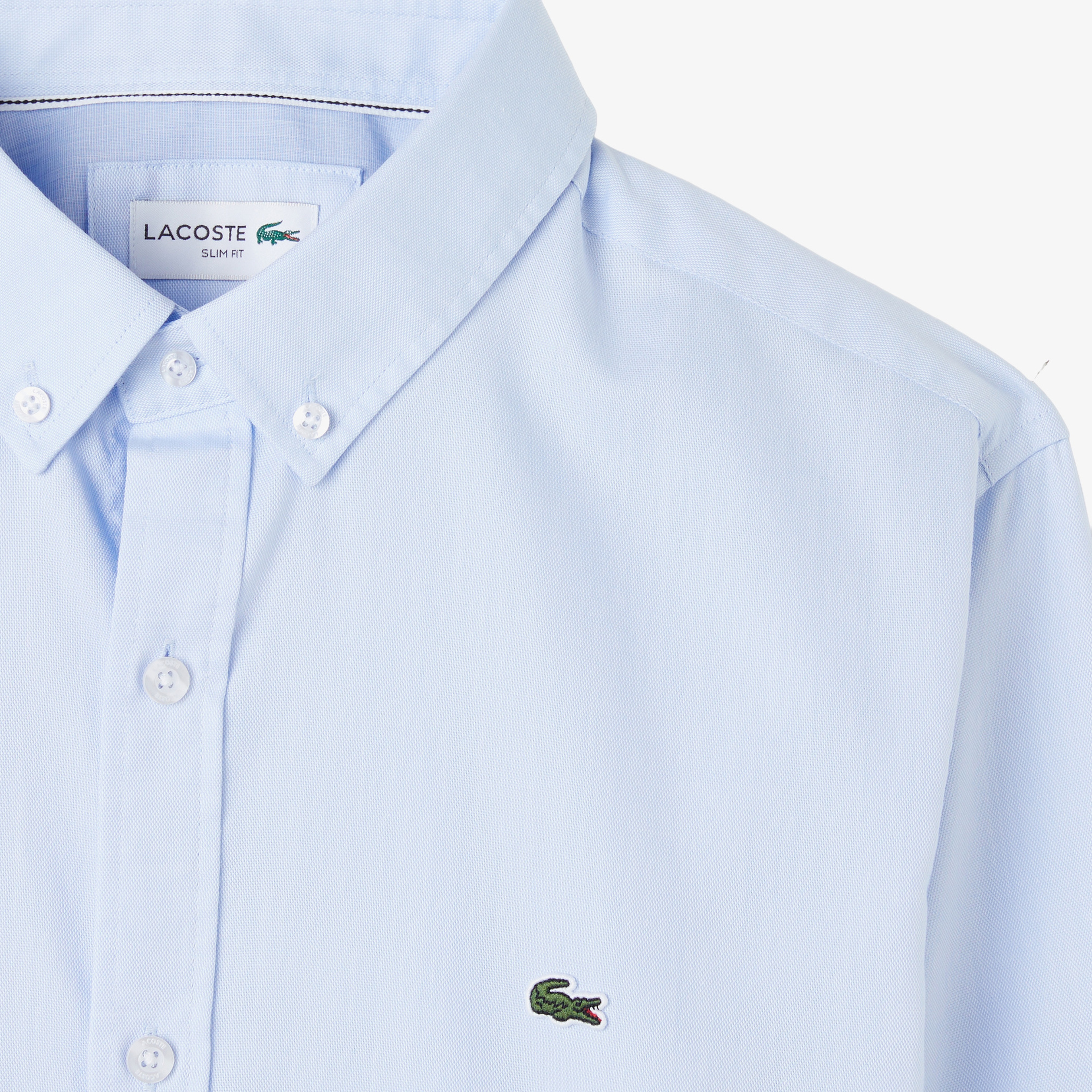 Erkek Slim Fit Düğmeli Yaka Açık Mavi Gömlek Erkek Slim Fit Düğmeli Yaka Açık Mavi Gömlek