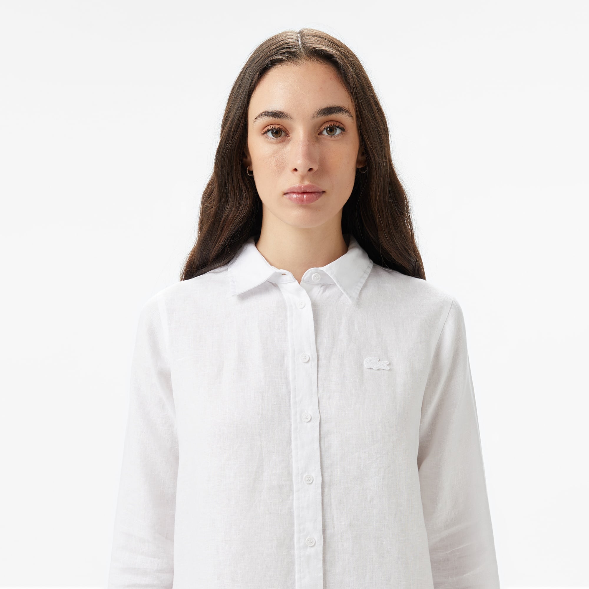 Lacoste Kadın Relaxed Fit Beyaz Gömlek