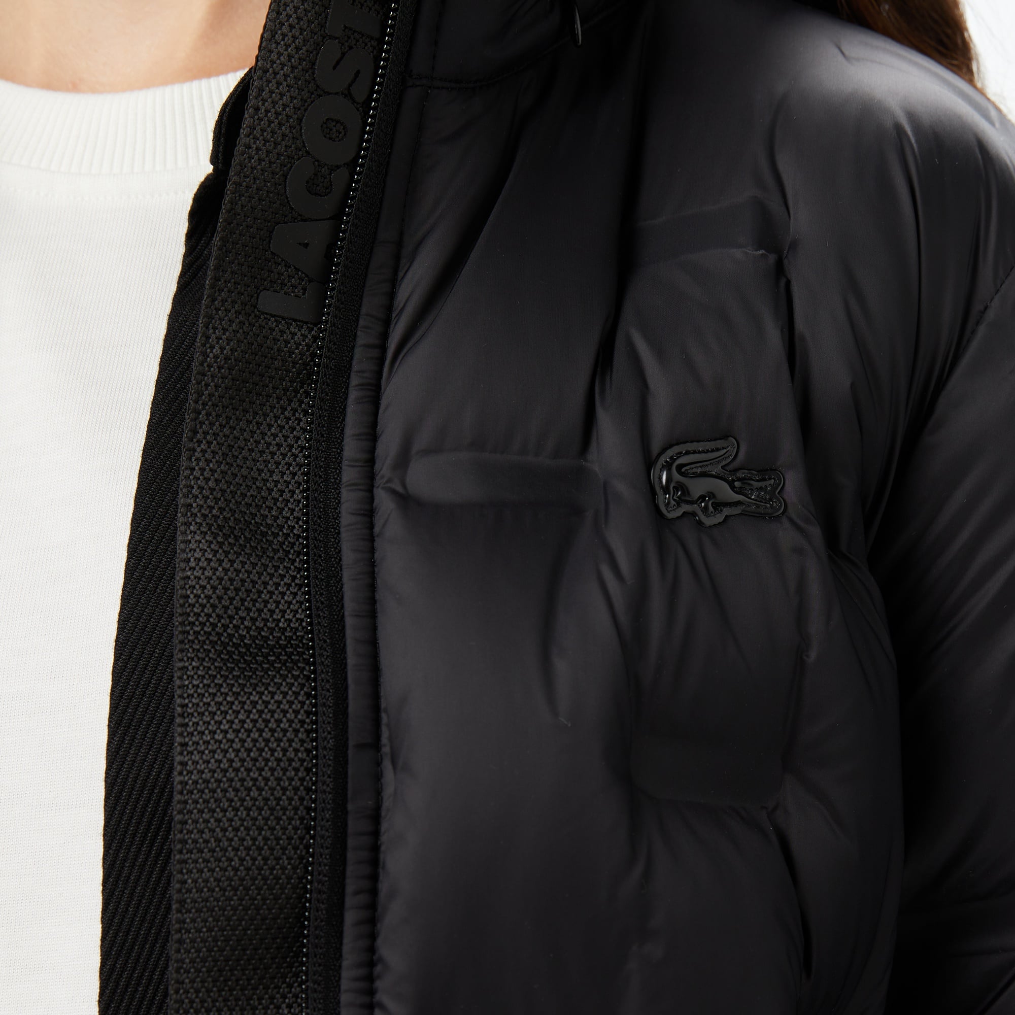 Kadın Regular Fit Kapüşonlu Kapitone Siyah Mont