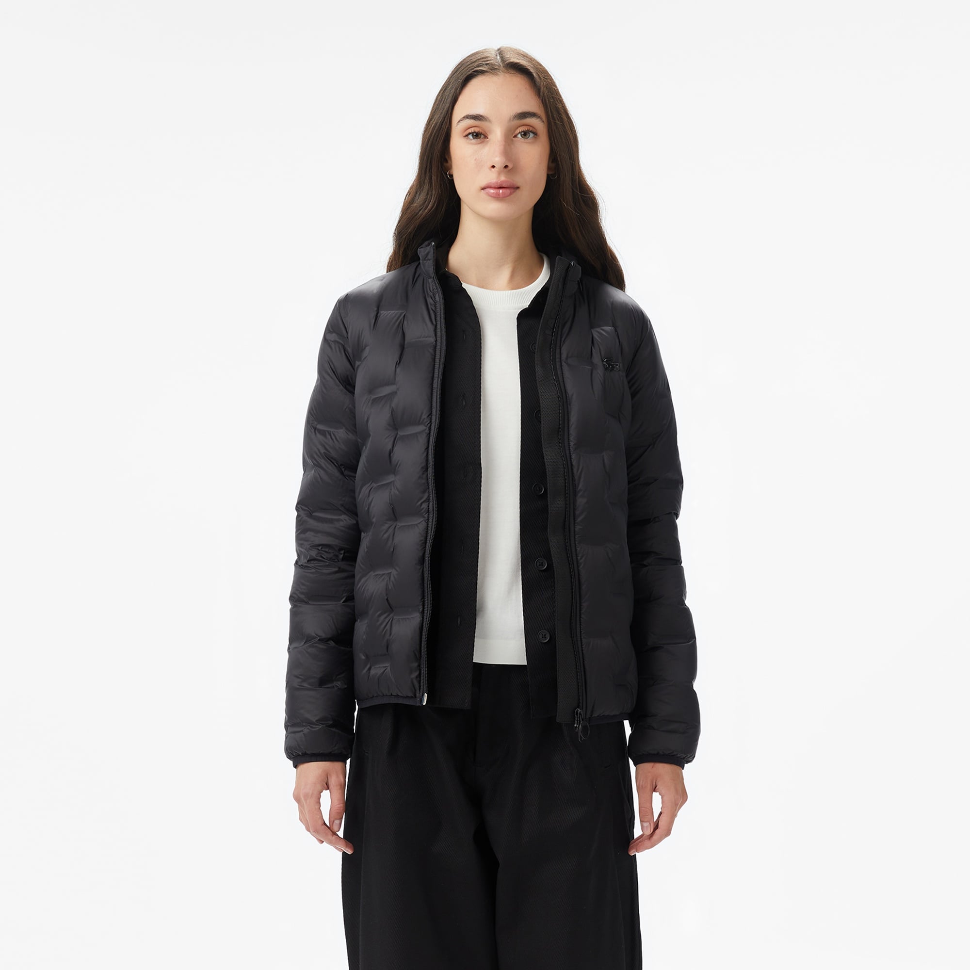 Kadın Regular Fit Kapüşonlu Kapitone Siyah Mont