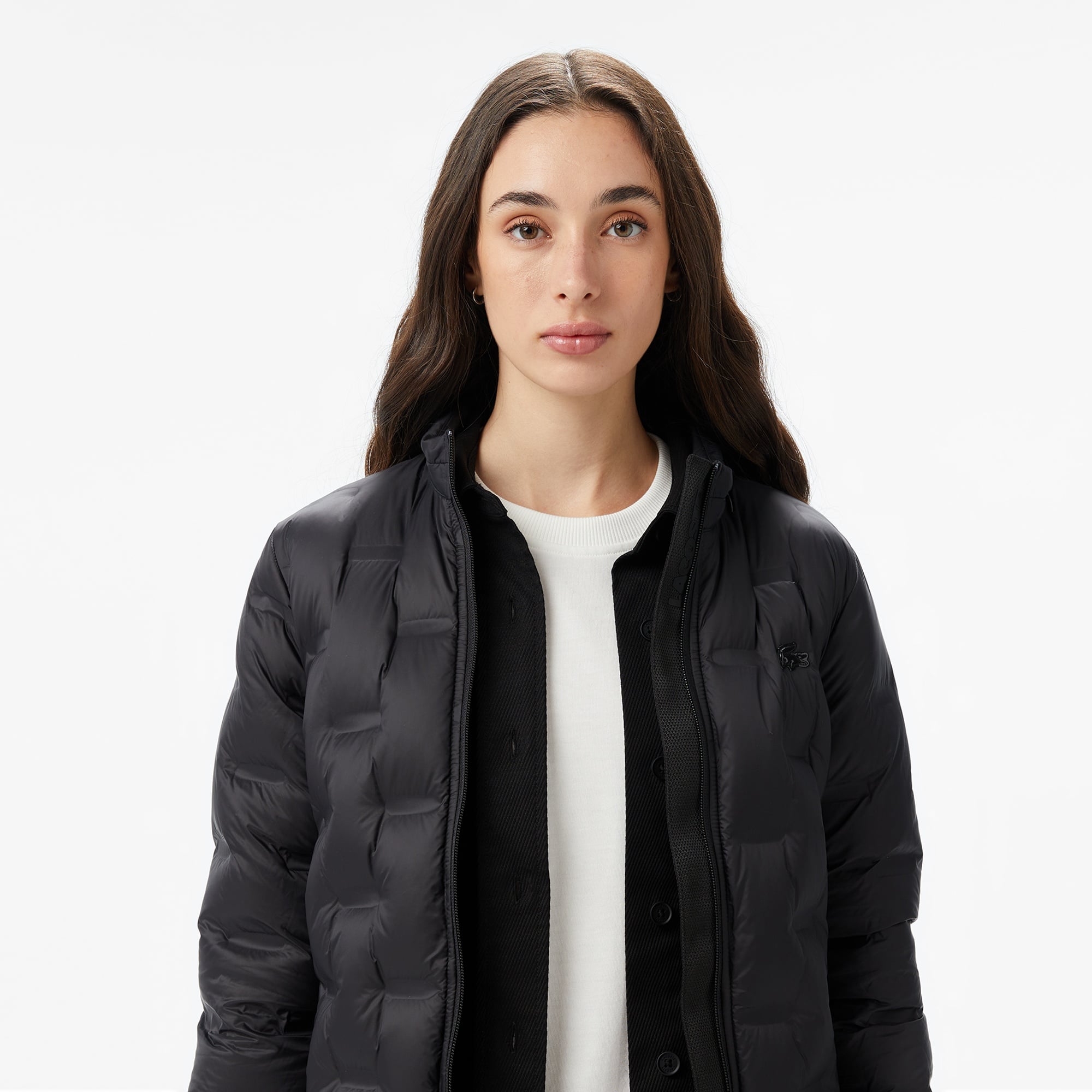 Kadın Regular Fit Kapüşonlu Kapitone Siyah Mont