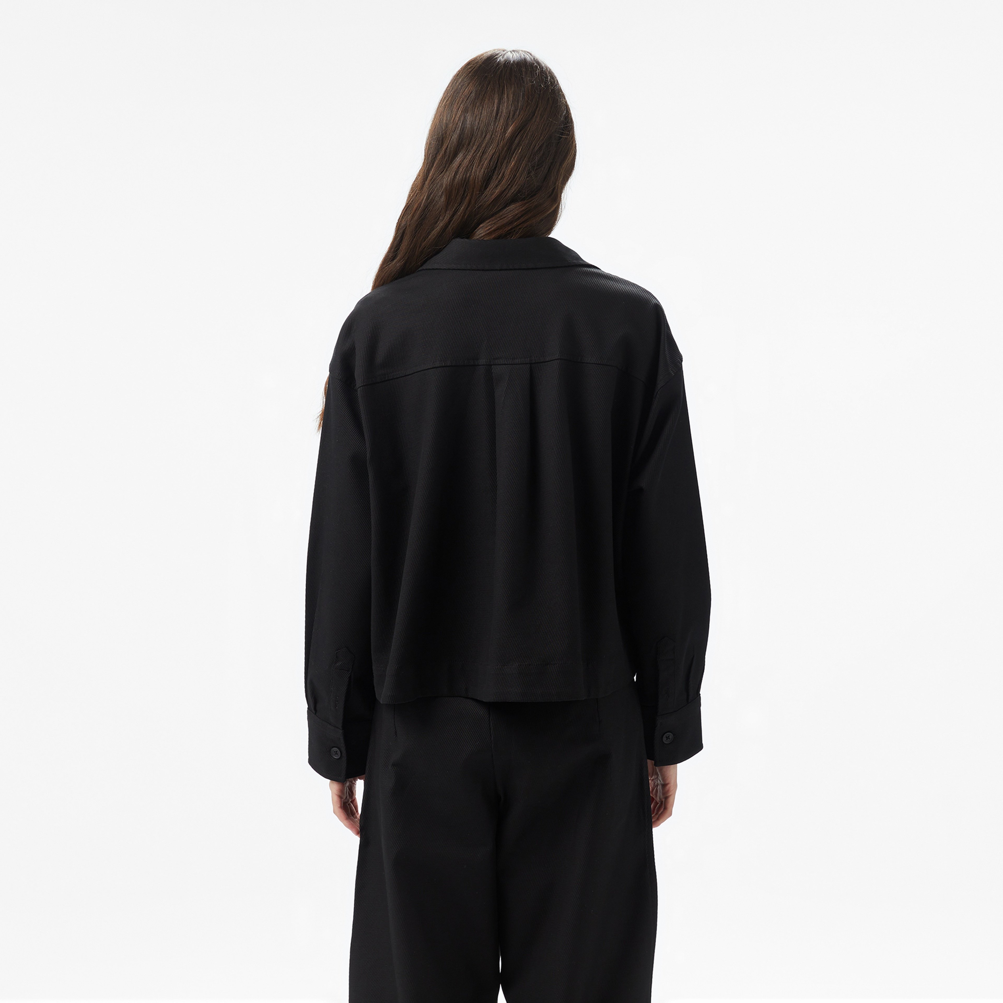 Kadın Relaxed Fit Siyah Dış Gömlek