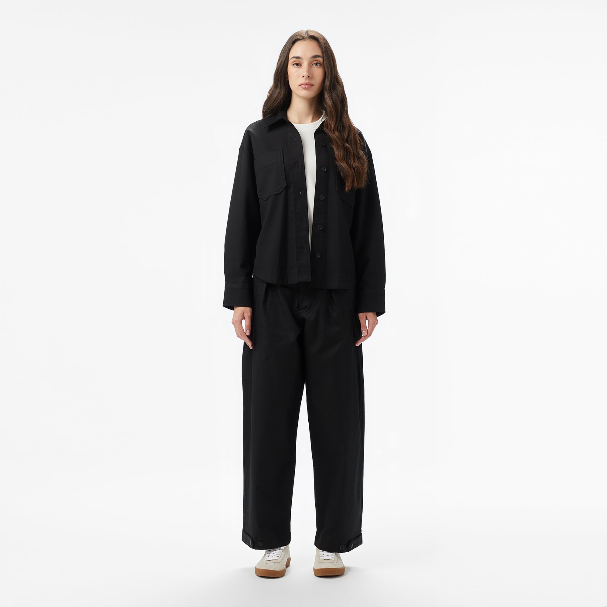 Kadın Relaxed Fit Siyah Dış Gömlek