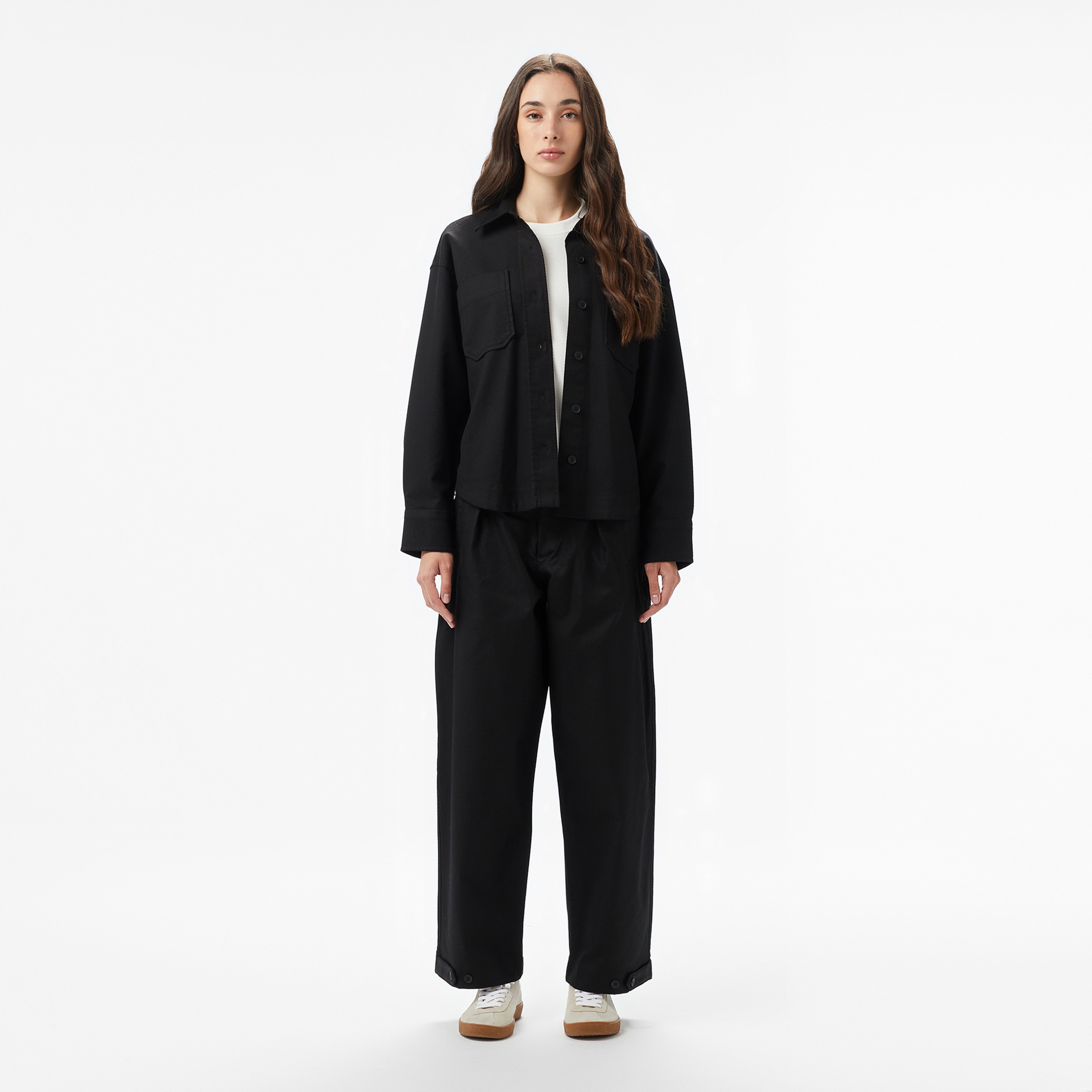 Kadın Relaxed Fit Siyah Dış Gömlek