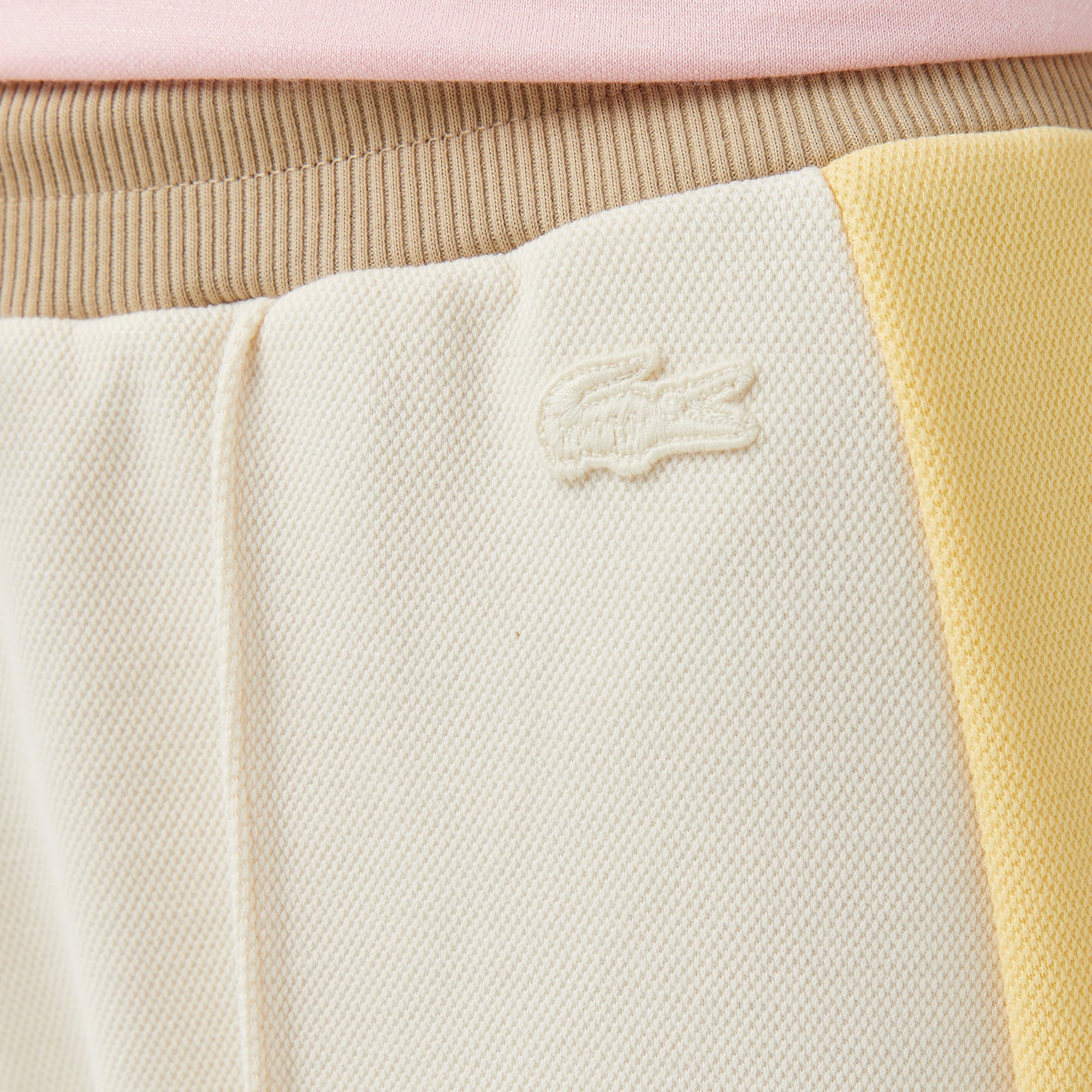 Kadın Straight Fit Renk Bloklu Krem Eşofman Altı