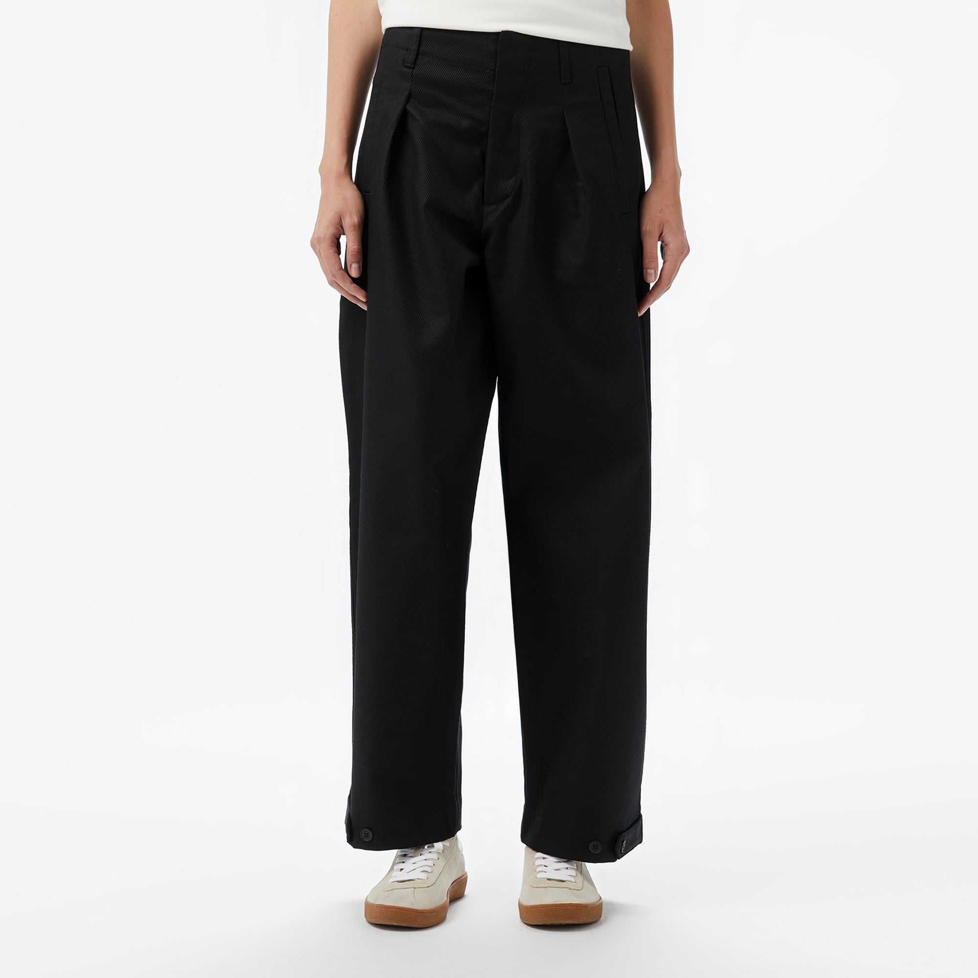 Lacoste Kadın Relaxed Fit Siyah Chino Pantolon görsel 3