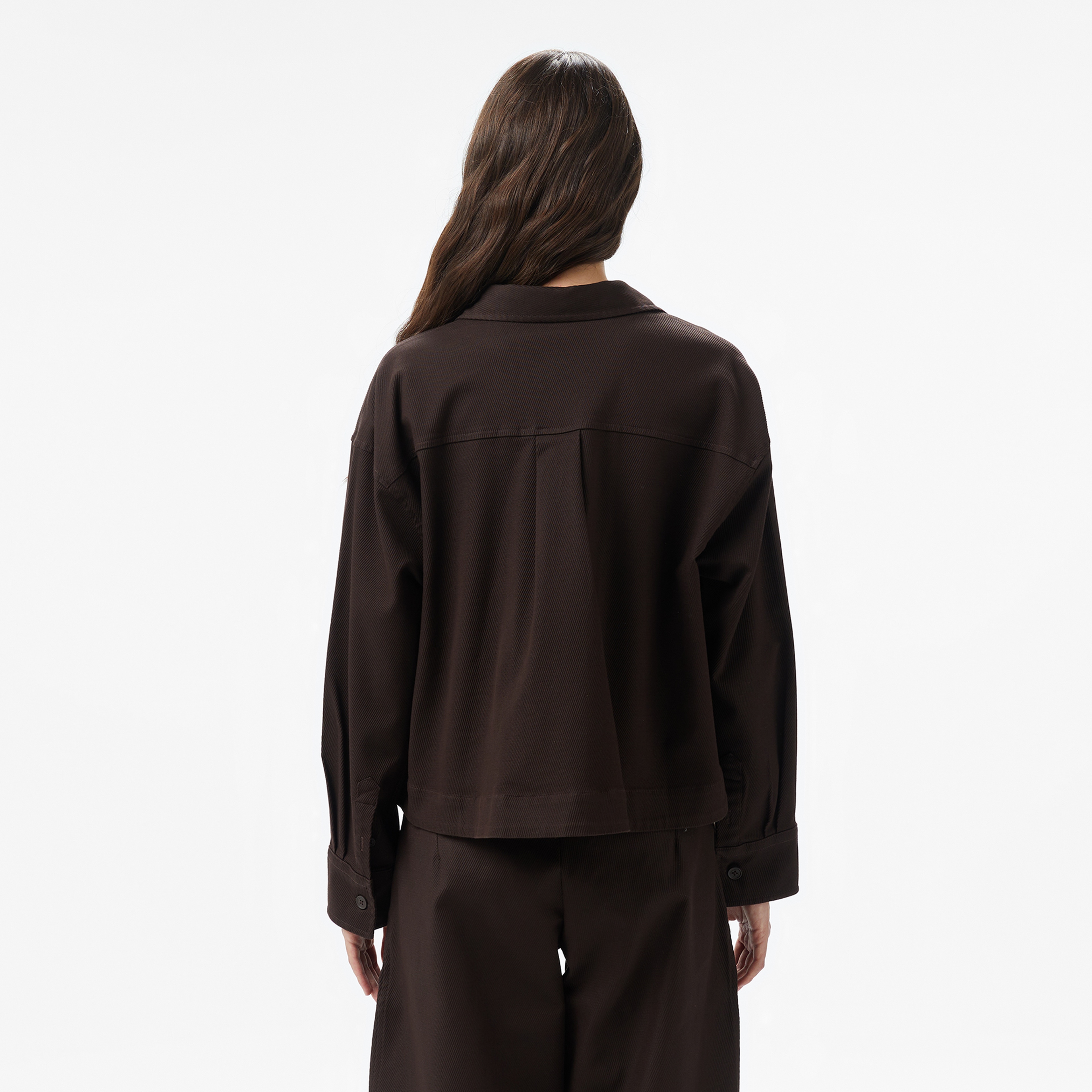 Kadın Relaxed Fit Kahverengi Dış Gömlek