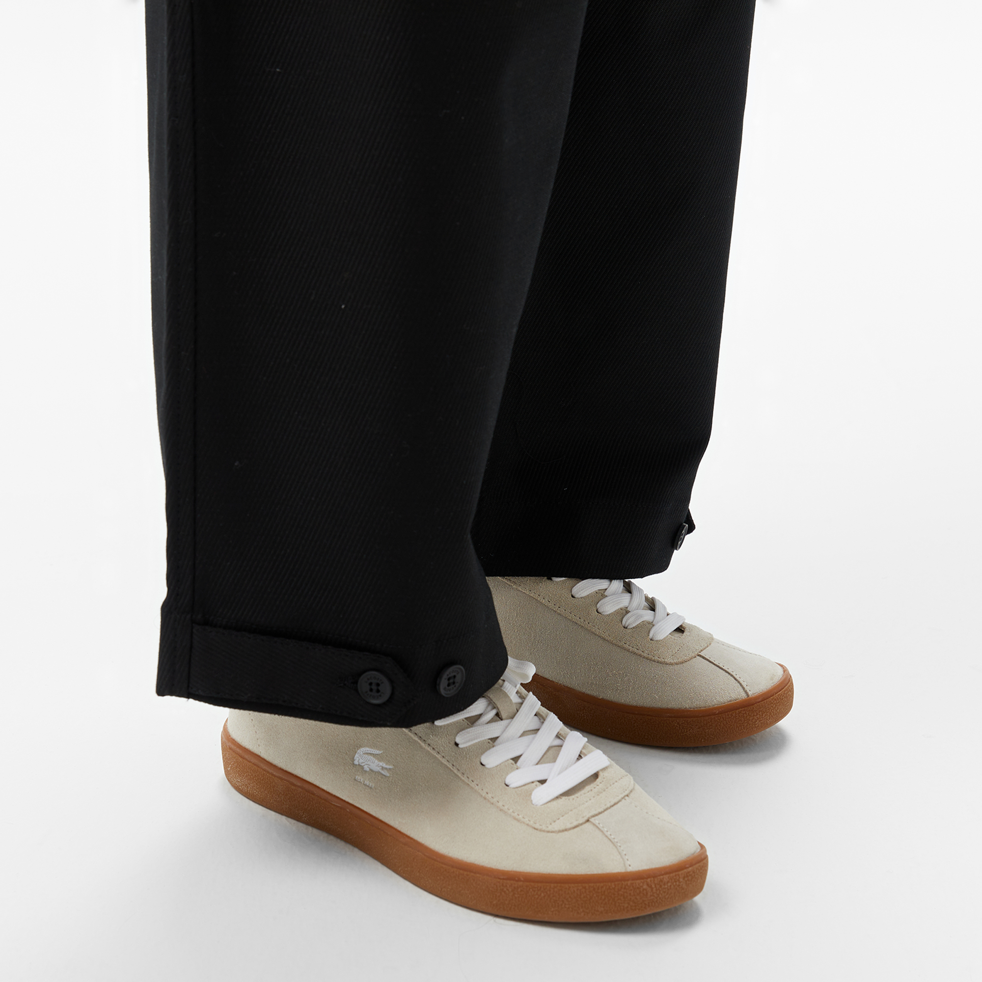 Lacoste Kadın Relaxed Fit Siyah Chino Pantolon görsel 6