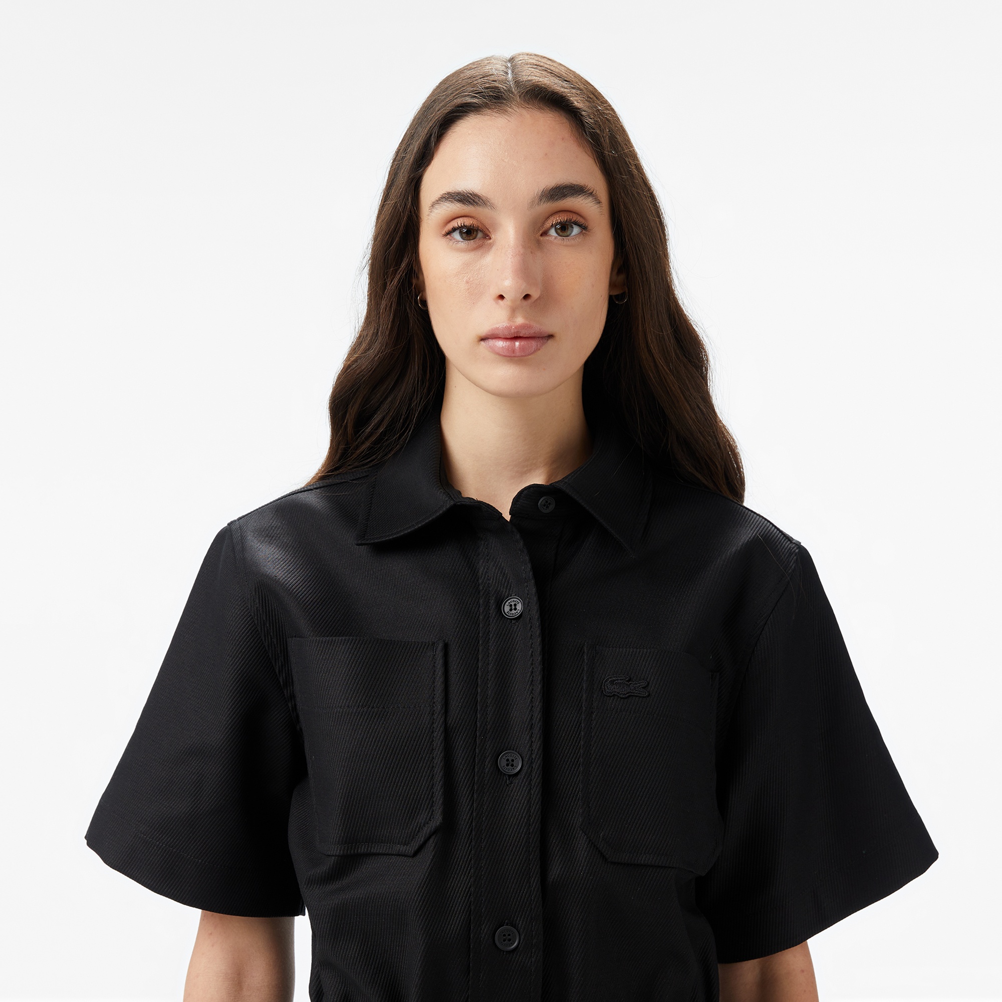 Kadın Classic Fit Kısa Kollu Siyah Elbise