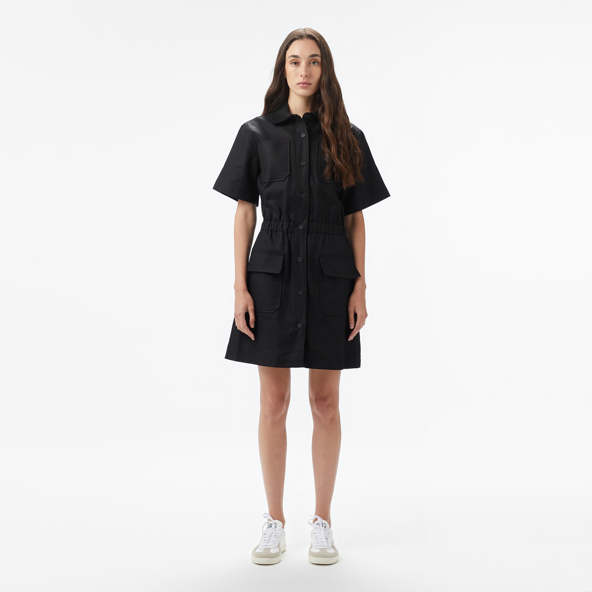 Kadın Classic Fit Kısa Kollu Siyah Elbise