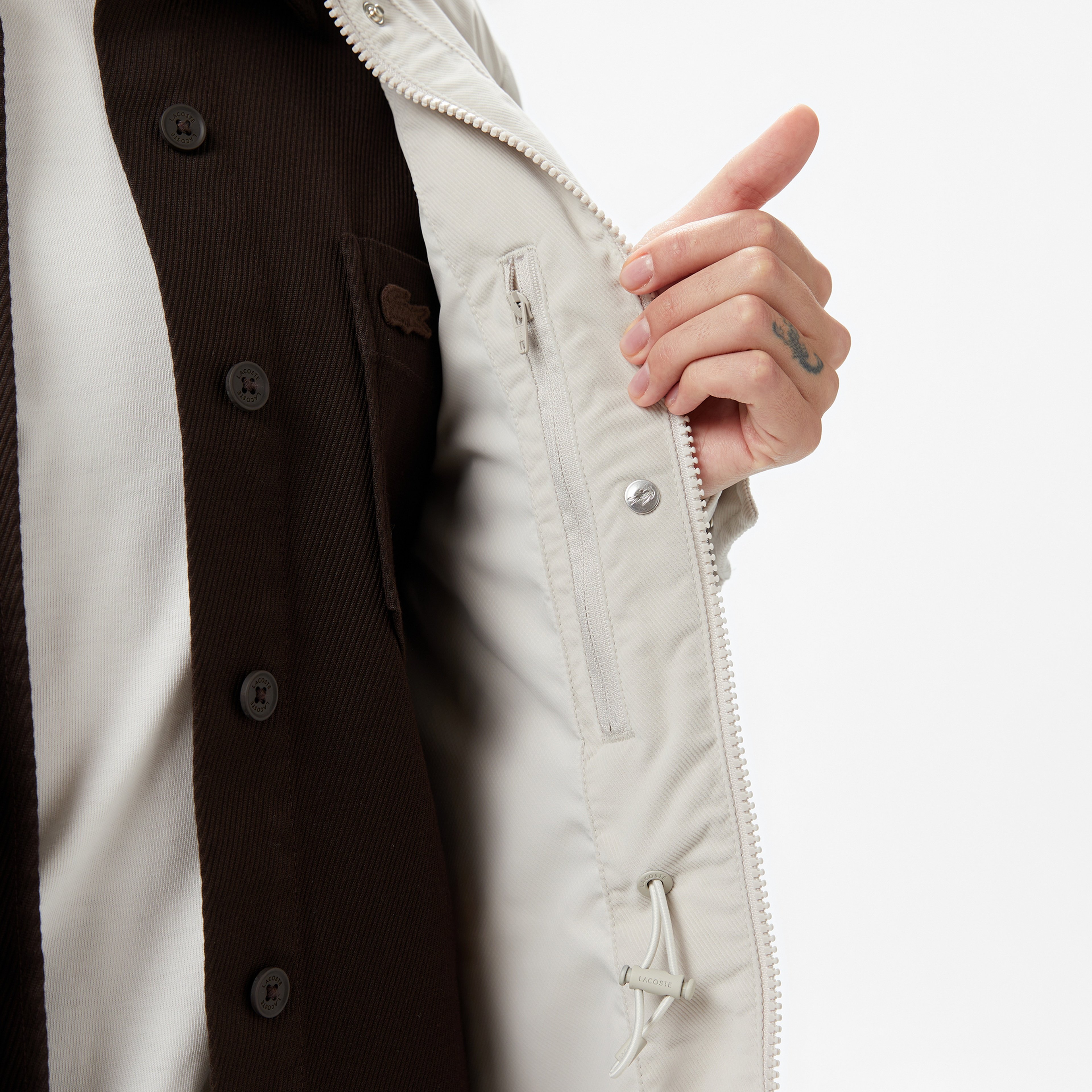 Kadın Kapüşonlu Beyaz Mont