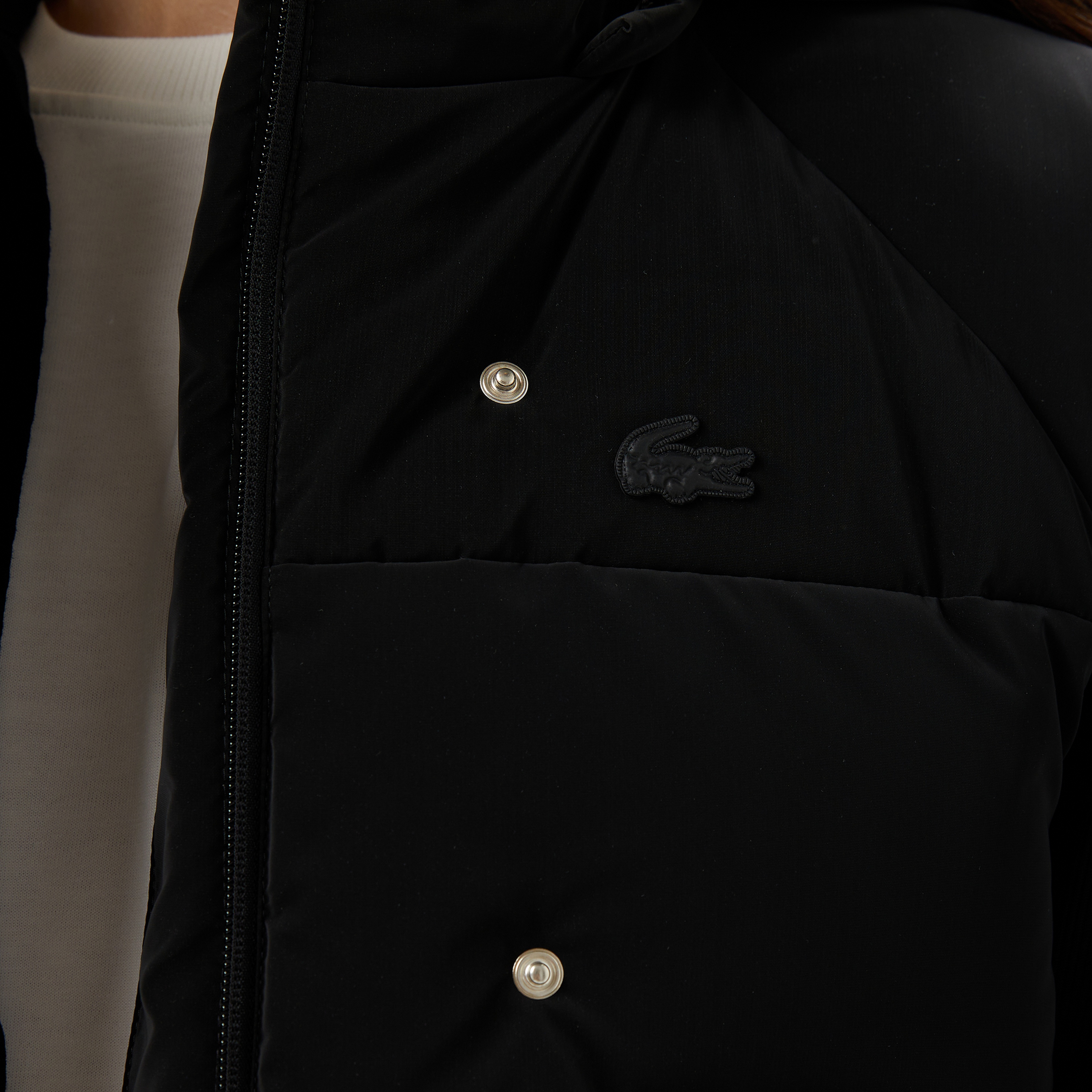 Kadın Kapüşonlu Siyah Yelek