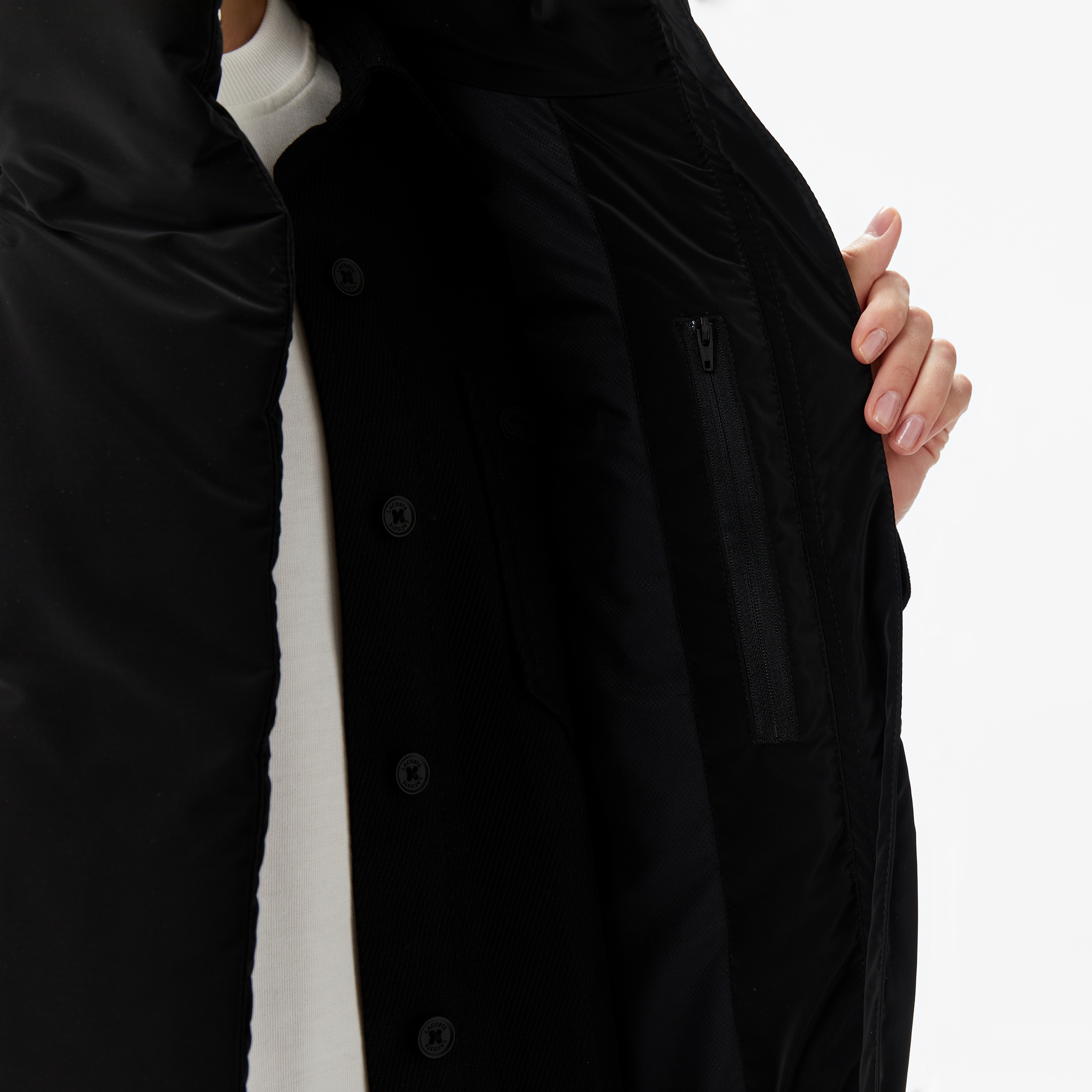 Kadın Kapüşonlu Siyah Yelek