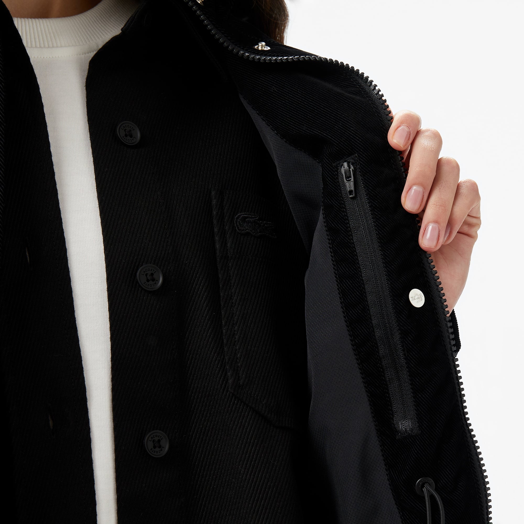 Kadın Kapüşonlu Siyah Mont