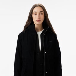 Kadın Kapüşonlu Siyah Mont Siyah