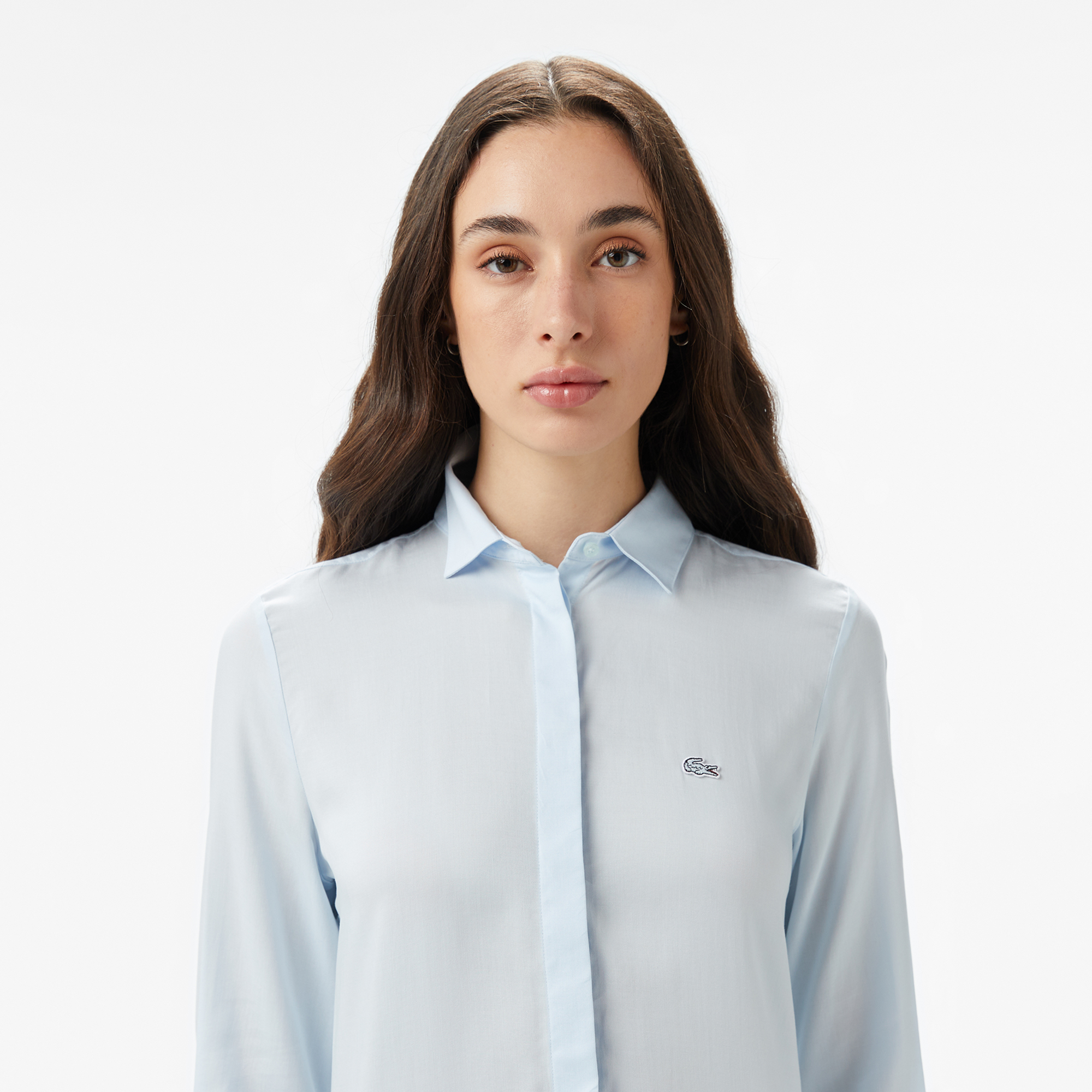 Lacoste Kadın Regular Fit Yarım Kol Açık Mavi Gömlek görsel 4