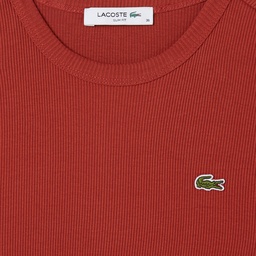 Lacoste Kadın Slim Fit Bisiklet Yaka Kırmızı T-Shirt Kırmızı