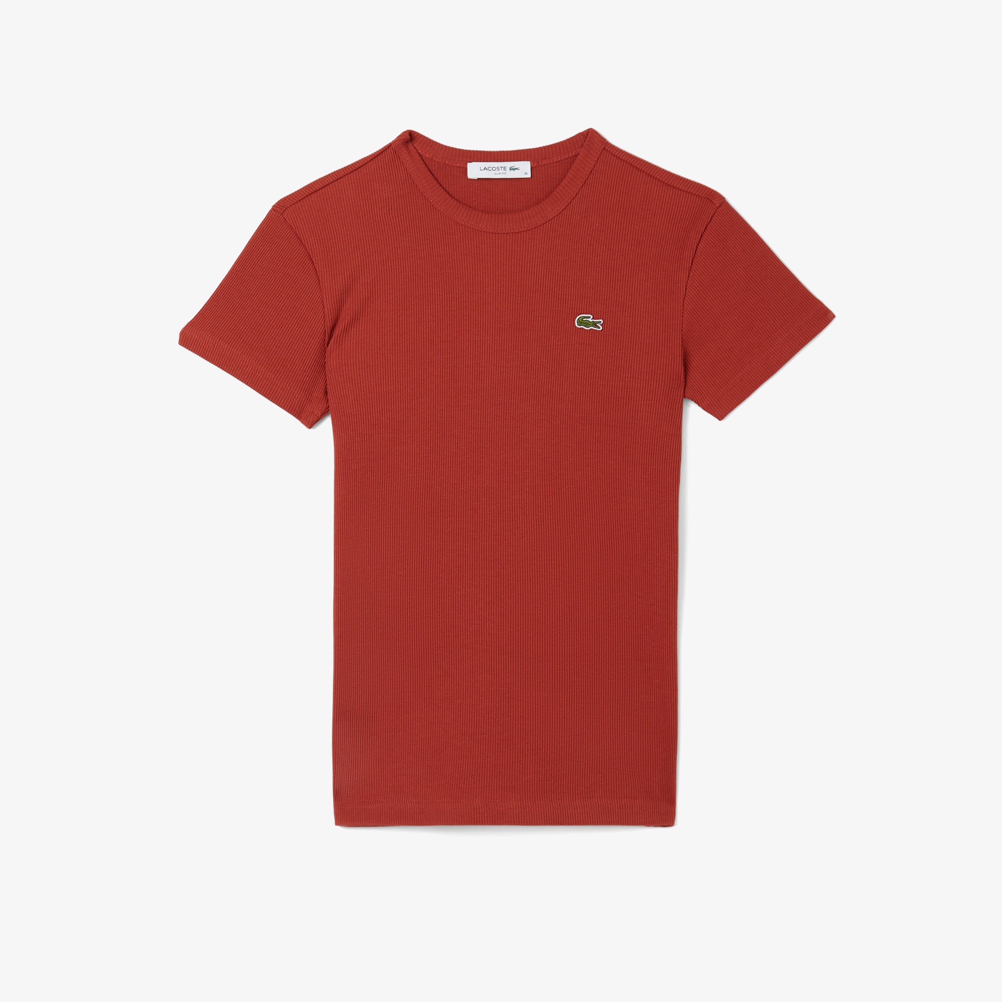 Lacoste Kadın Slim Fit Bisiklet Yaka Kırmızı T-Shirt