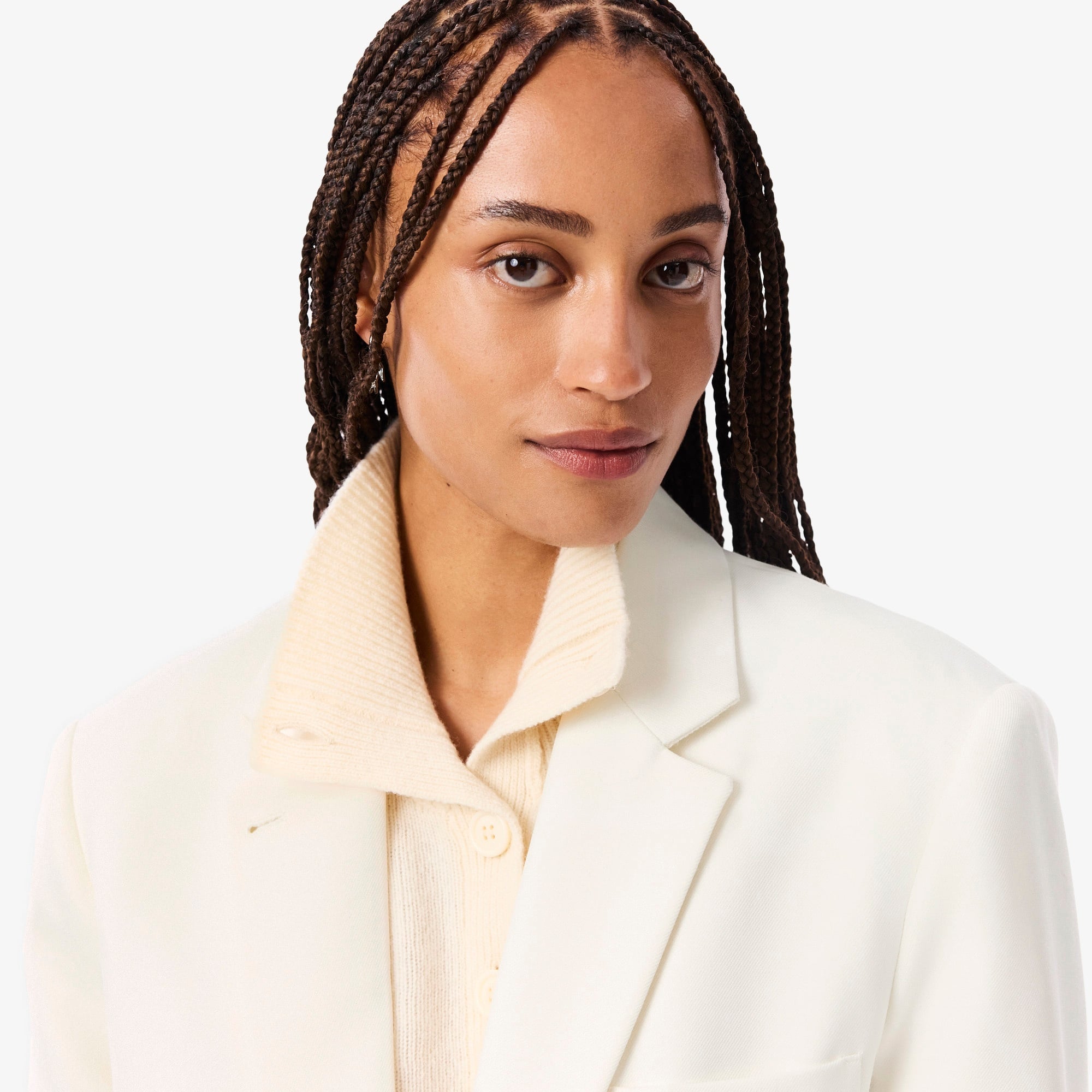 Kadın Relaxed Fit Krem Blazer