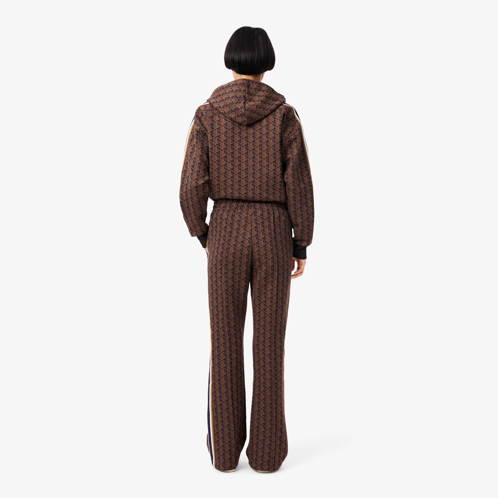 Kadın Flare Fit Monogram Kahverengi Eşofman Altı