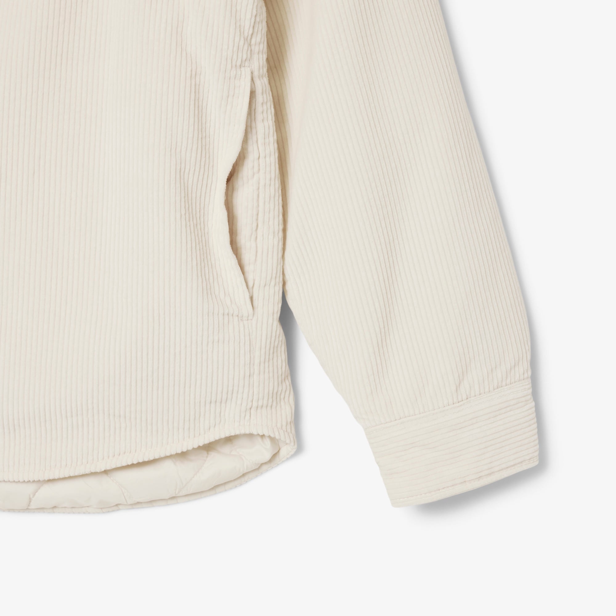 Erkek Relaxed Fit Kadife Krem Dış Gömlek