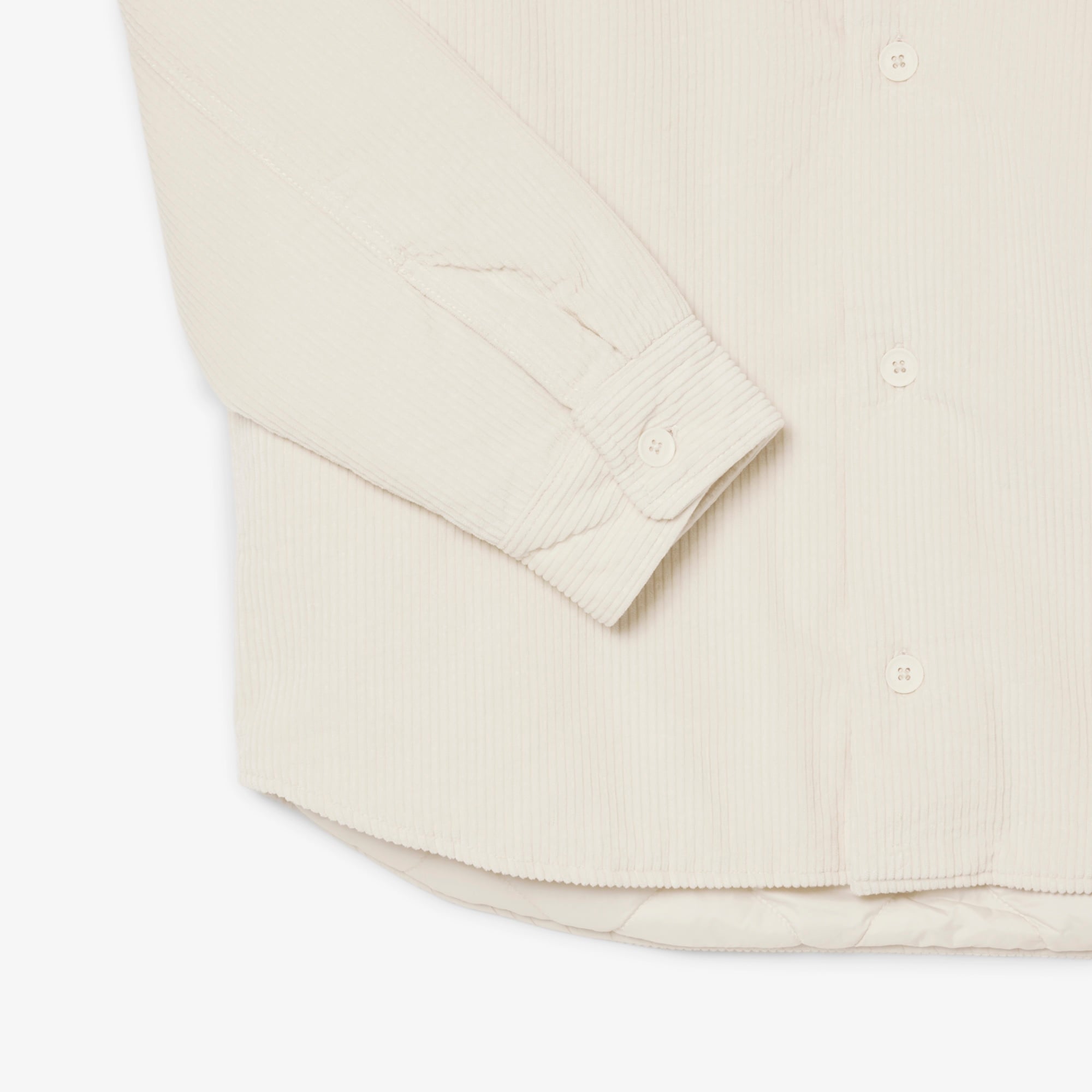 Erkek Relaxed Fit Kadife Krem Dış Gömlek