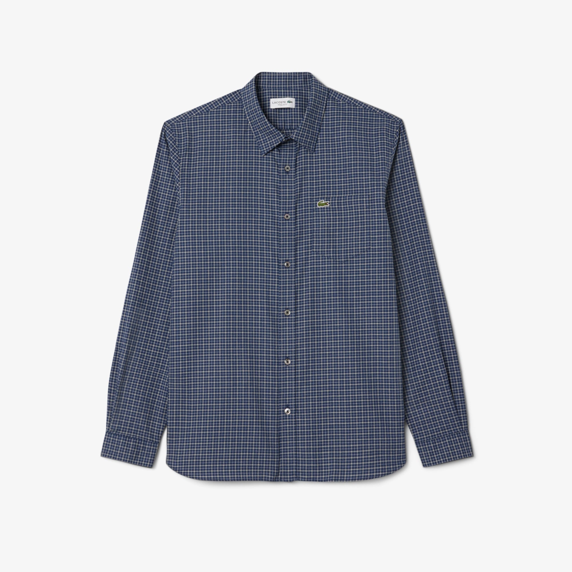 Erkek Regular Fit Kareli Lacivert Gömlek