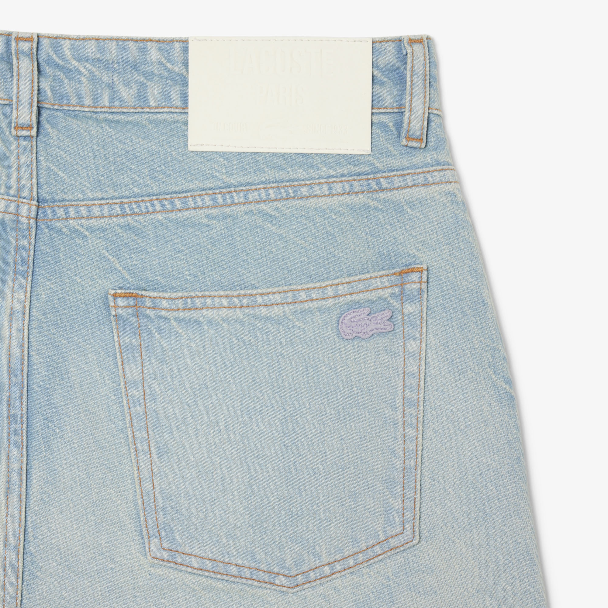 Erkek Straight Fit Baskılı Mavi Jean Pantolon