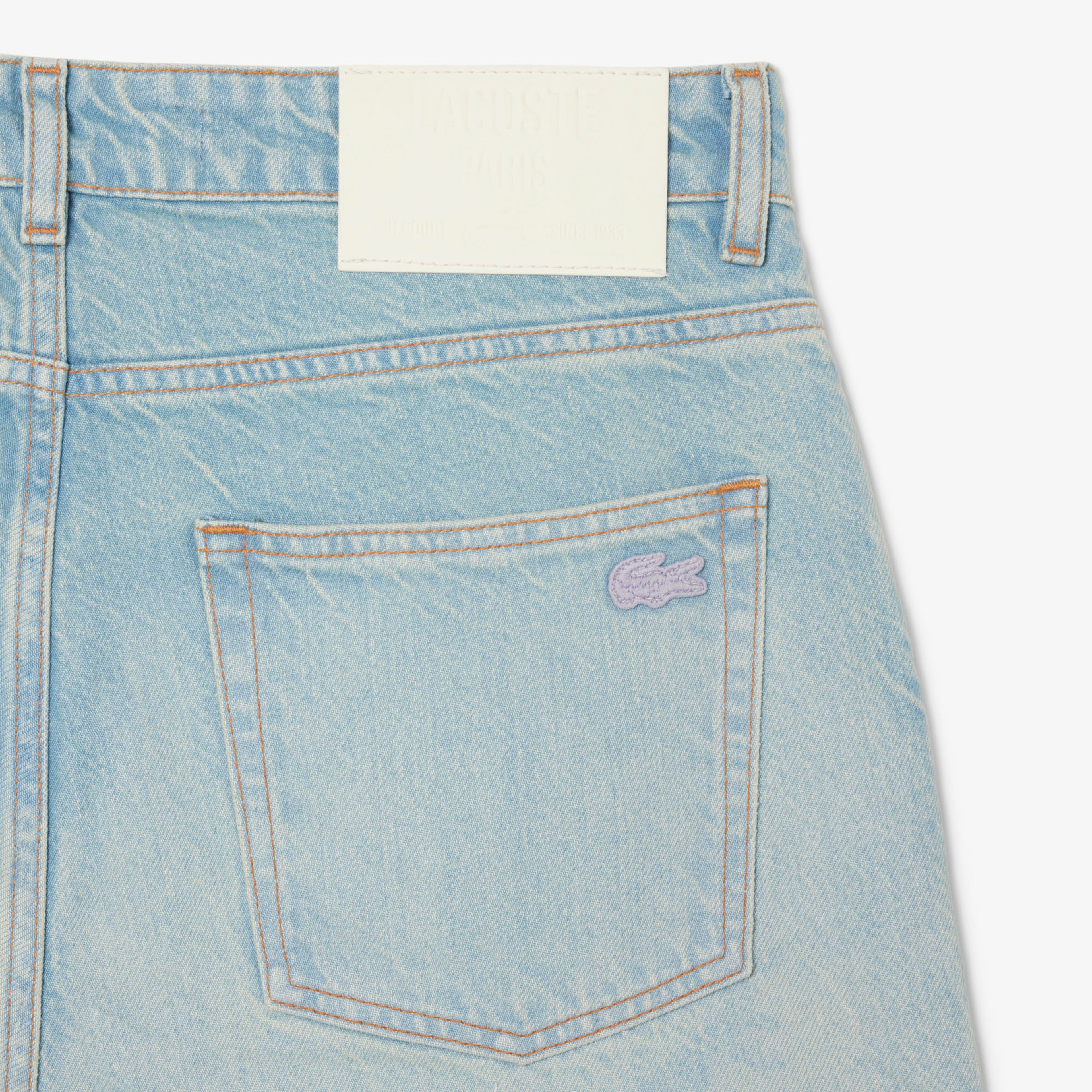 Erkek Straight Fit Baskılı Mavi Jean Pantolon