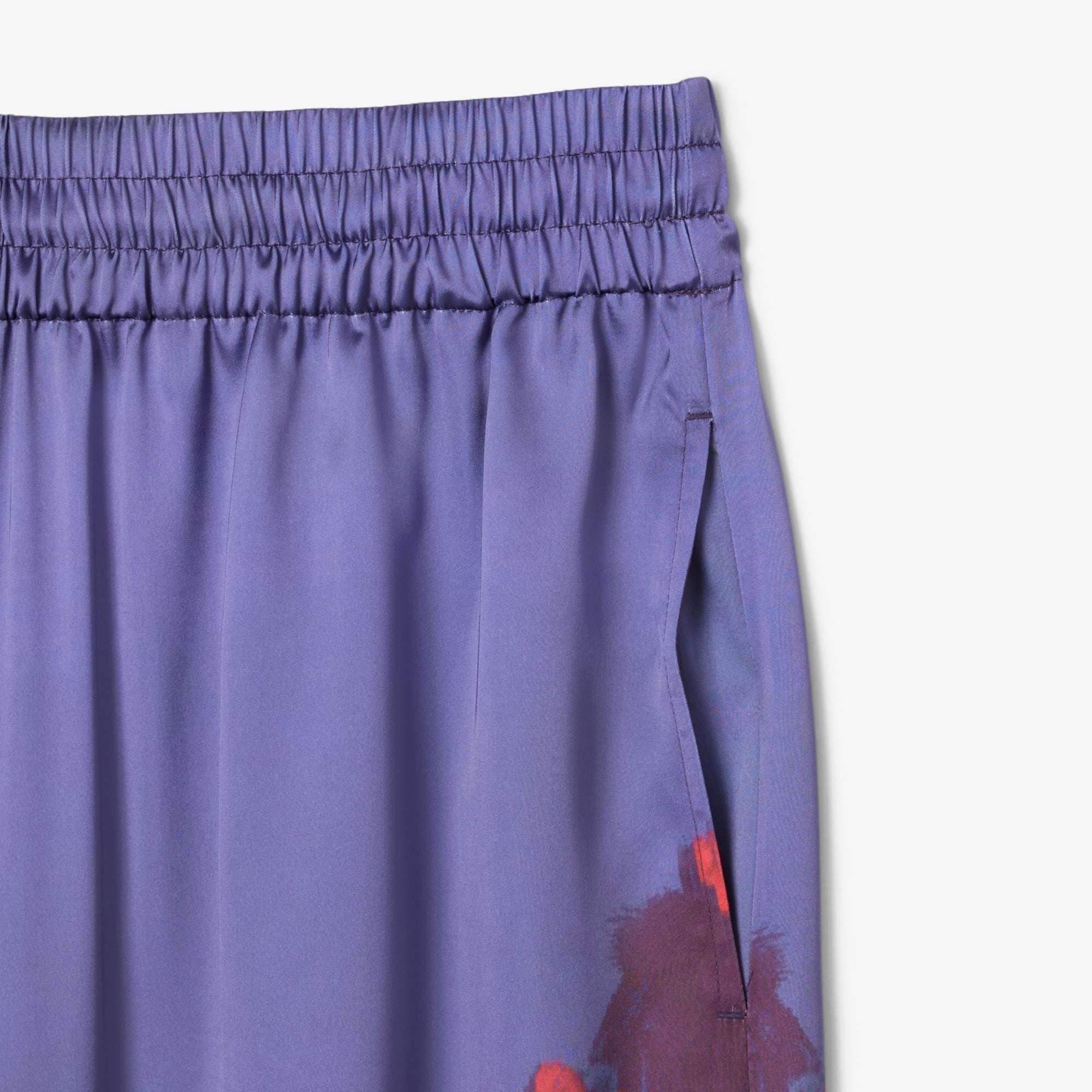 Kadın Oversize Fit Baskılı Mor Pantolon