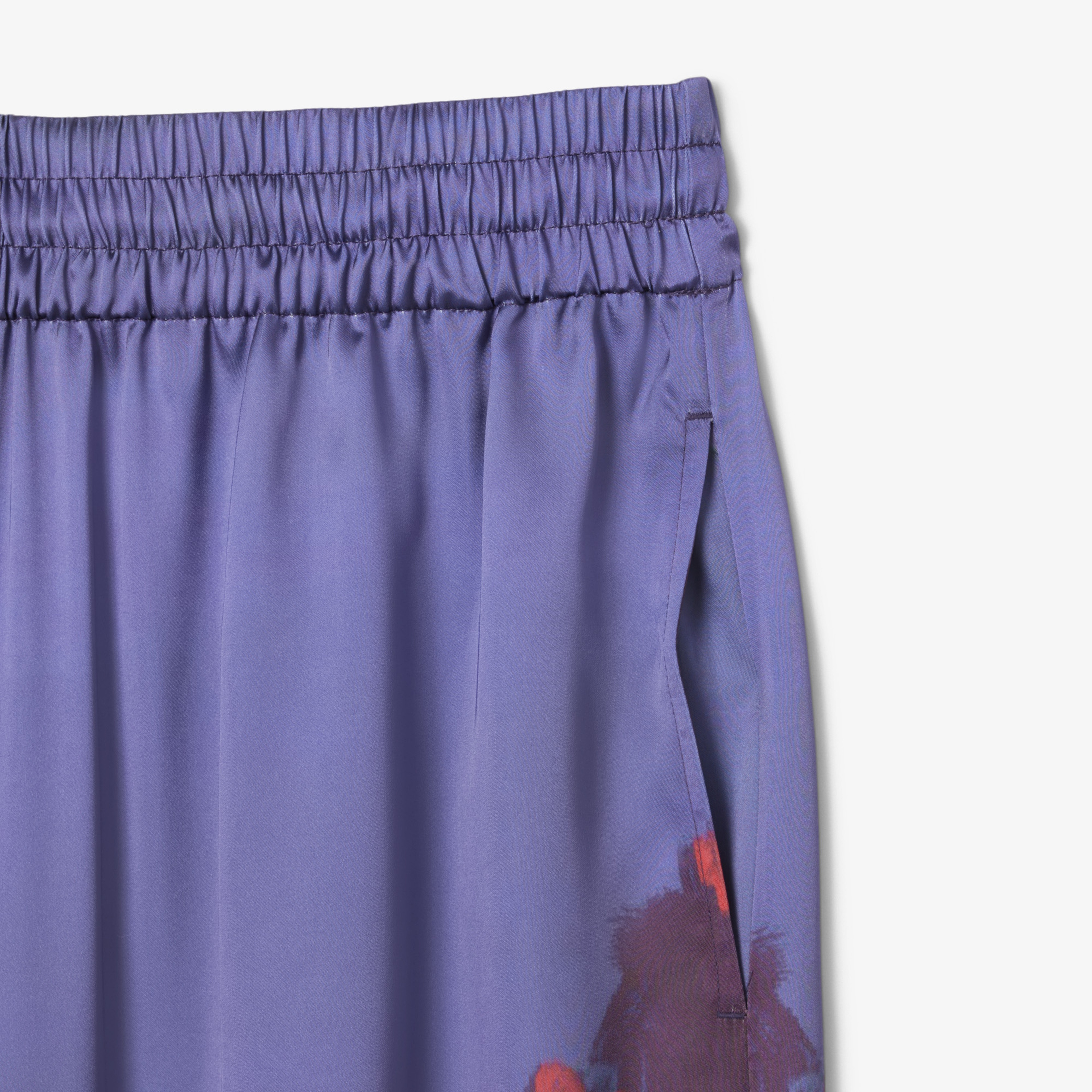 Kadın Oversize Fit Baskılı Mor Pantolon