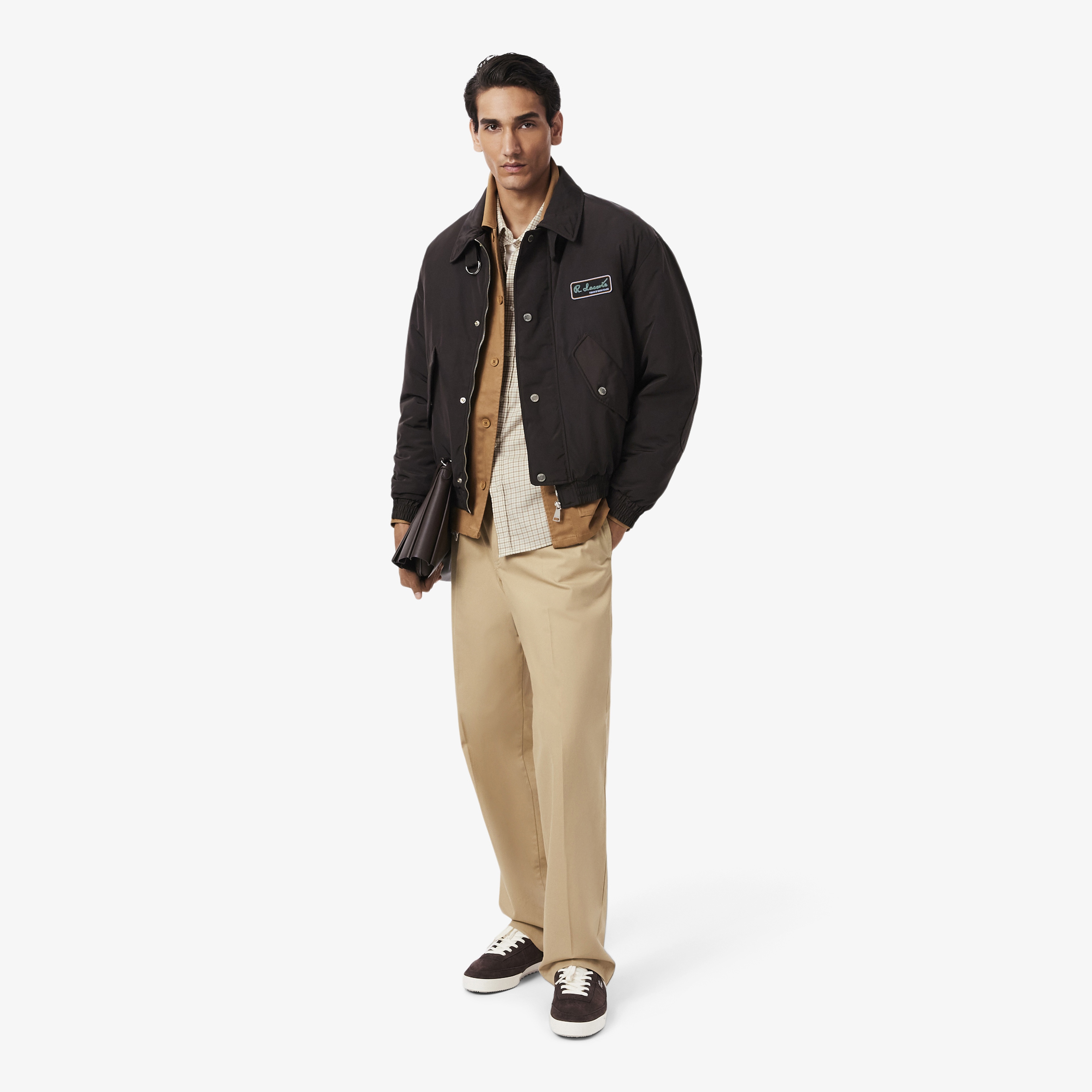 Erkek Regular Fit Kareli Krem Gömlek