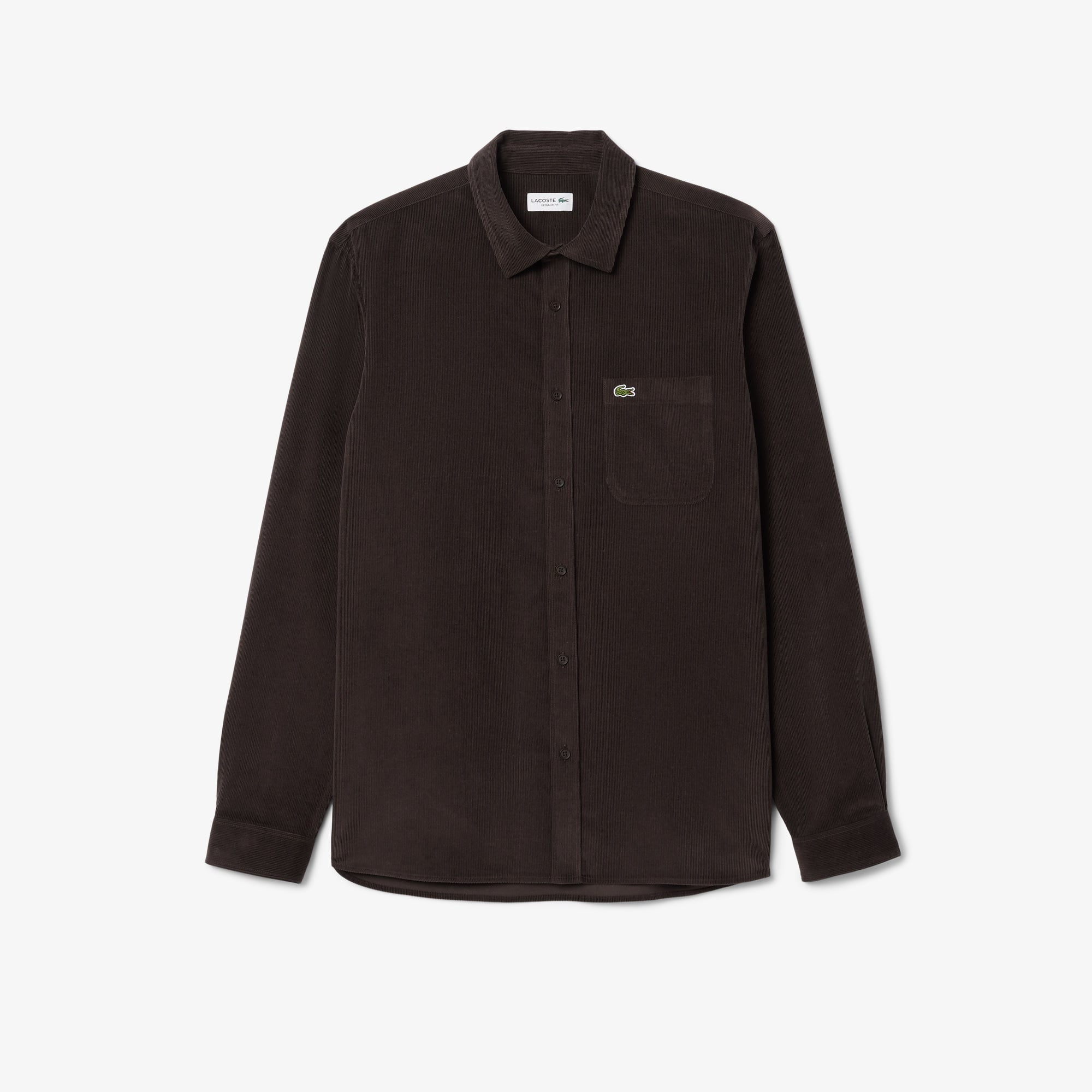 Erkek Regular Fit Kadife Kahverengi Gömlek