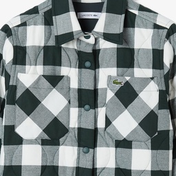 Kadın Relaxed Fit Ekose Koyu Yeşil Dış Gömlek Yeşil