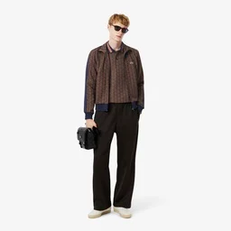 Erkek Classic Fit Monogram Kahverengi Polo Kahverengi