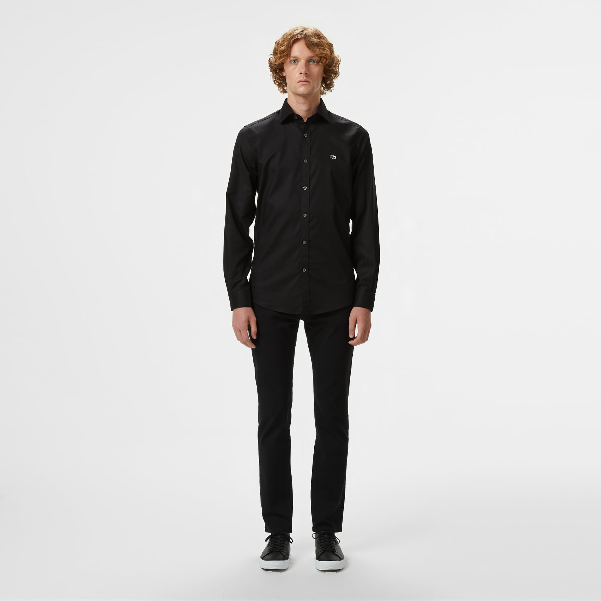 Lacoste Erkek Slim Fit Siyah Gömlek görsel 5