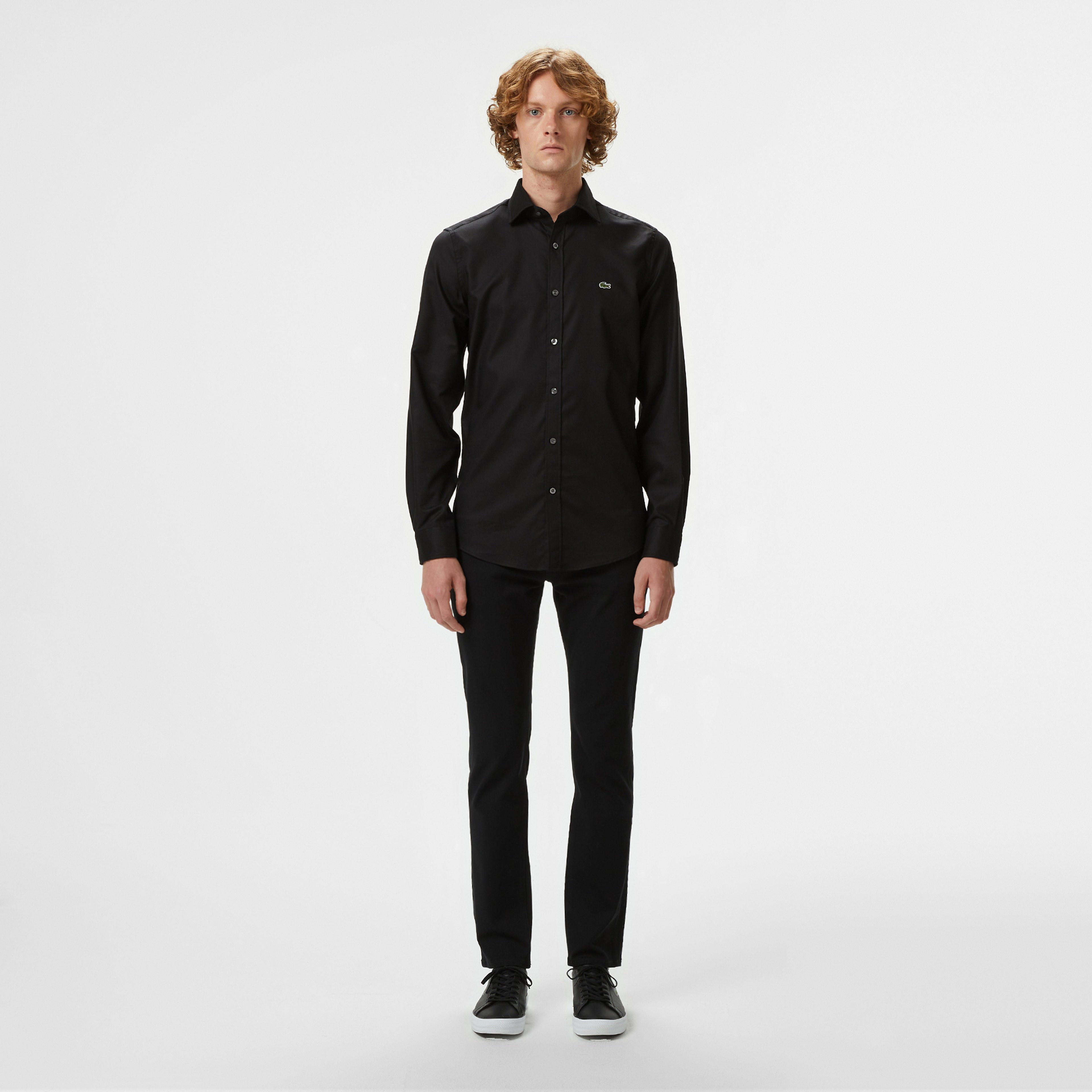 Erkek Slim Fit Siyah Gömlek