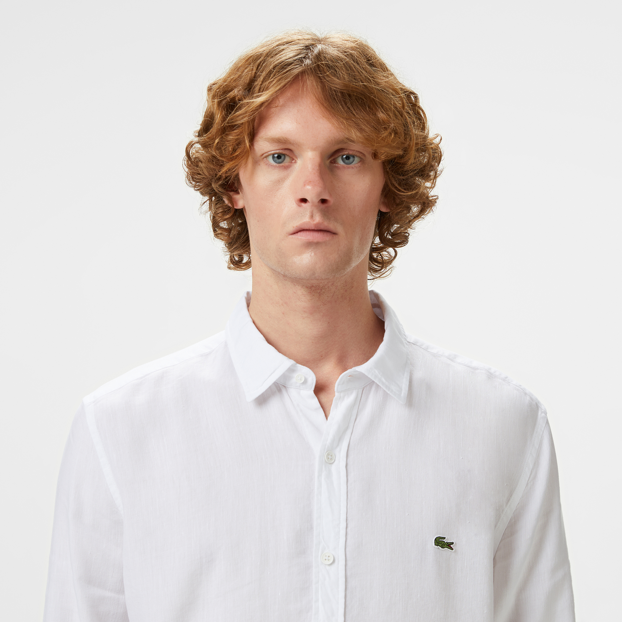 Erkek Slim Fit Keten Beyaz Gömlek Erkek Slim Fit Keten Beyaz Gömlek