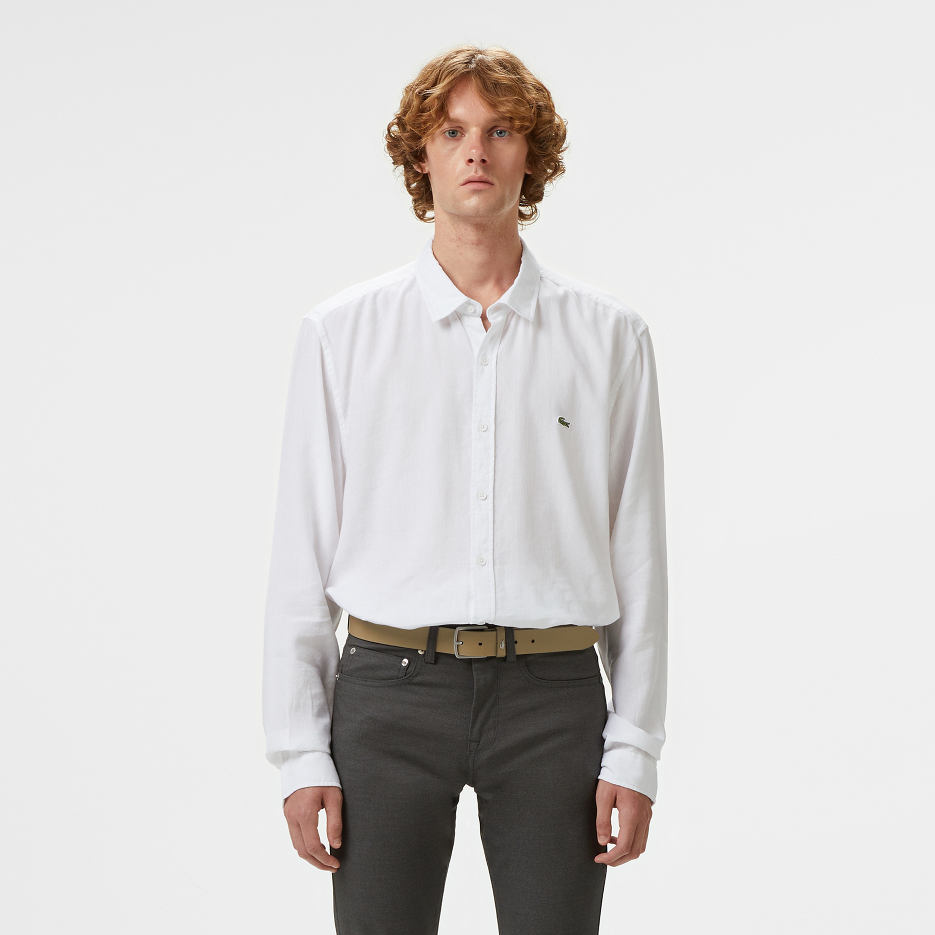 Erkek Regular Fit Keten Beyaz Gömlek Erkek Regular Fit Keten Beyaz Gömlek