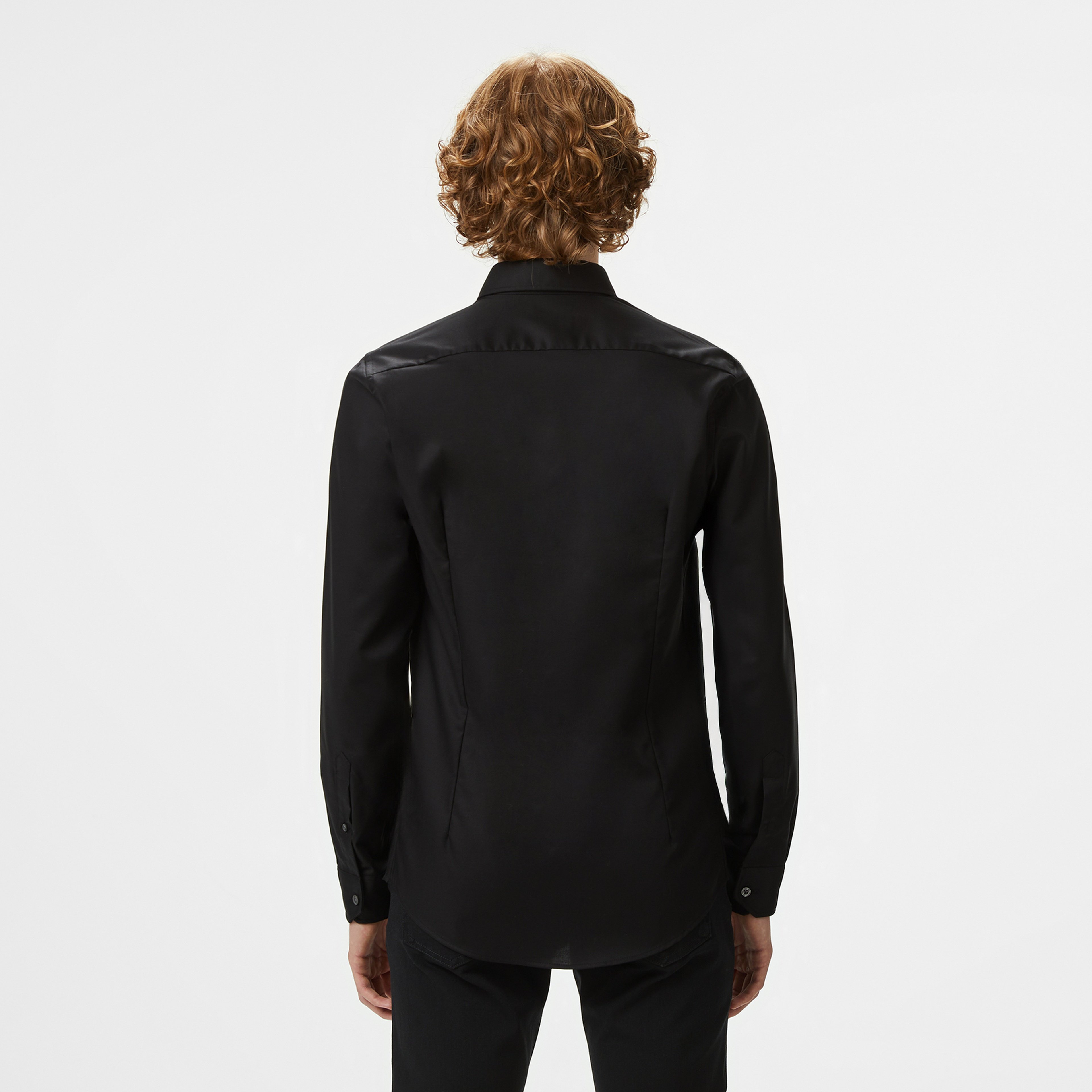 Erkek Slim Fit Siyah Gömlek